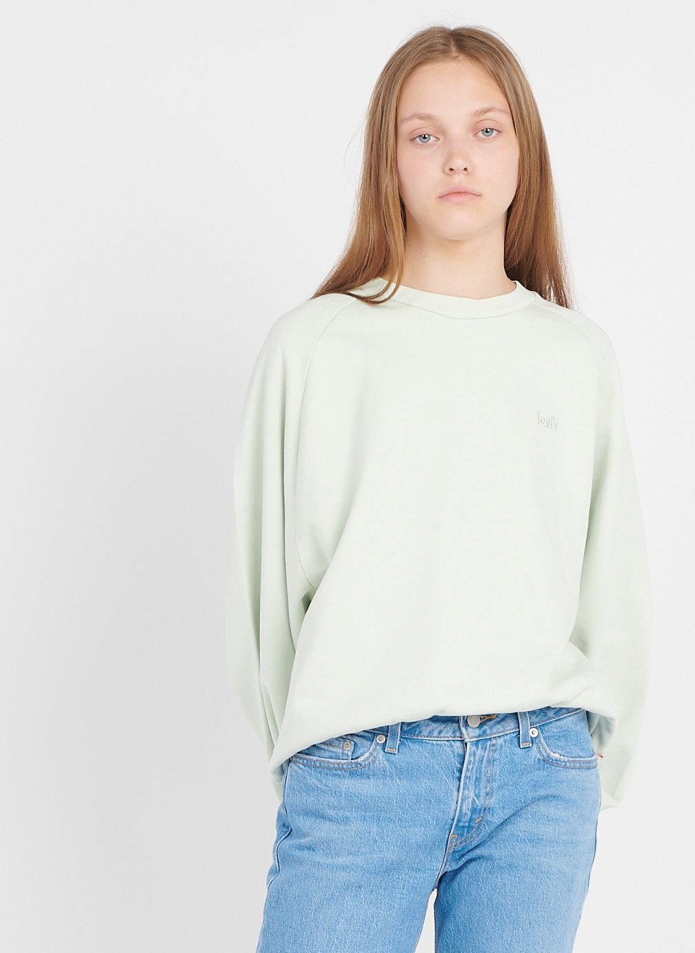 Sudadera De Algodón Con Cuello Redondo Vert Levi's - Mujer | Place des  Tendances