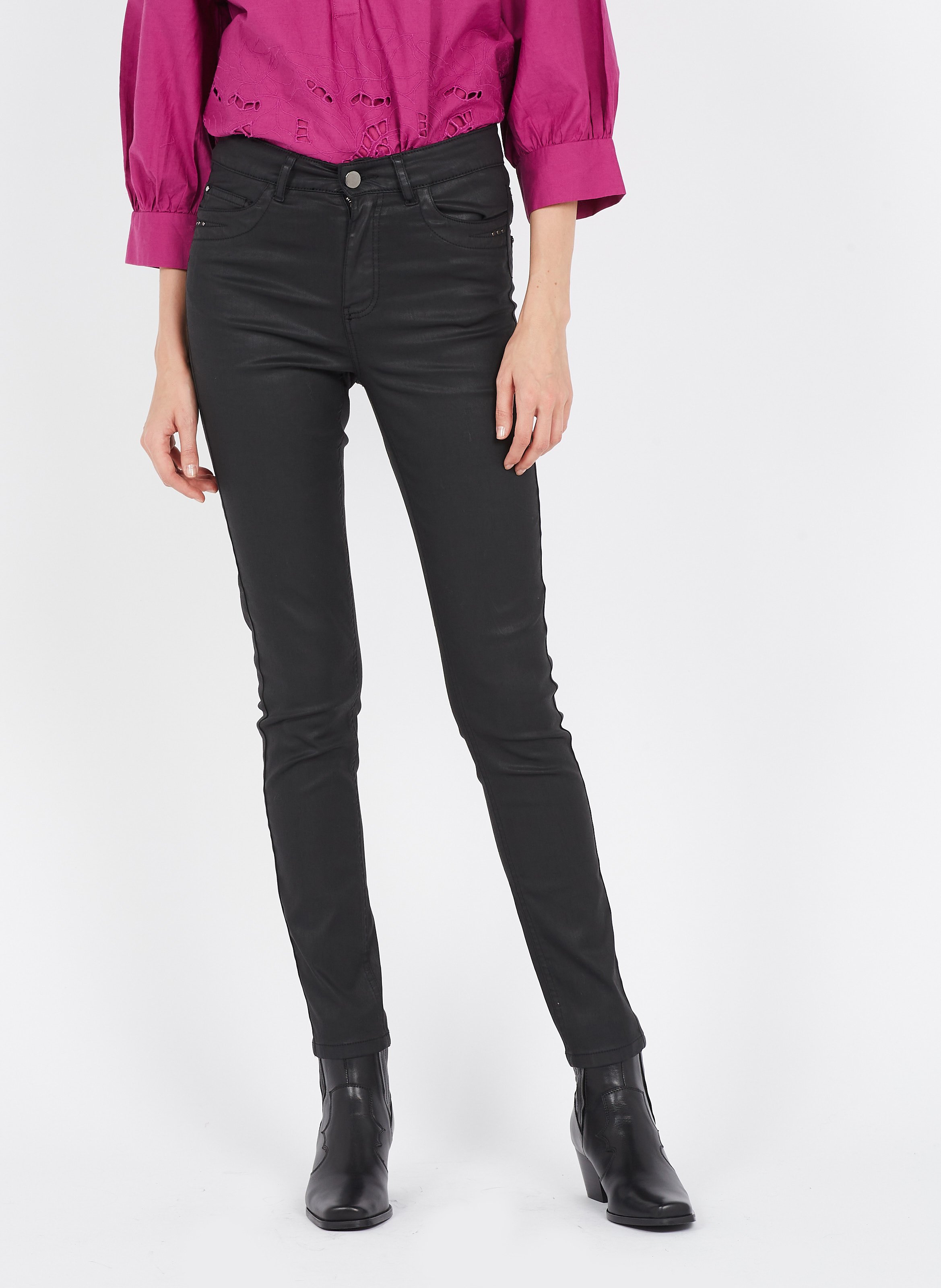 Mujer Pimkie Jeans skinny encerados Negro | Vaqueros \u003e Jensen Lorenzen