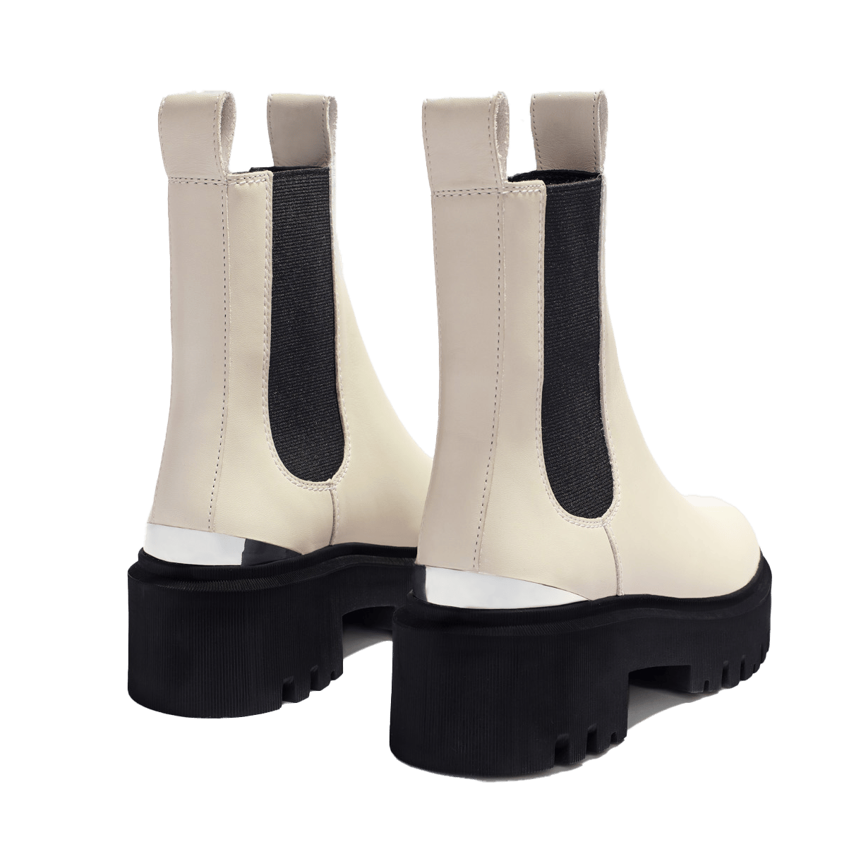 Botines De Piel Con Plataforma Ecru Maje - Mujer | Place des Tendances