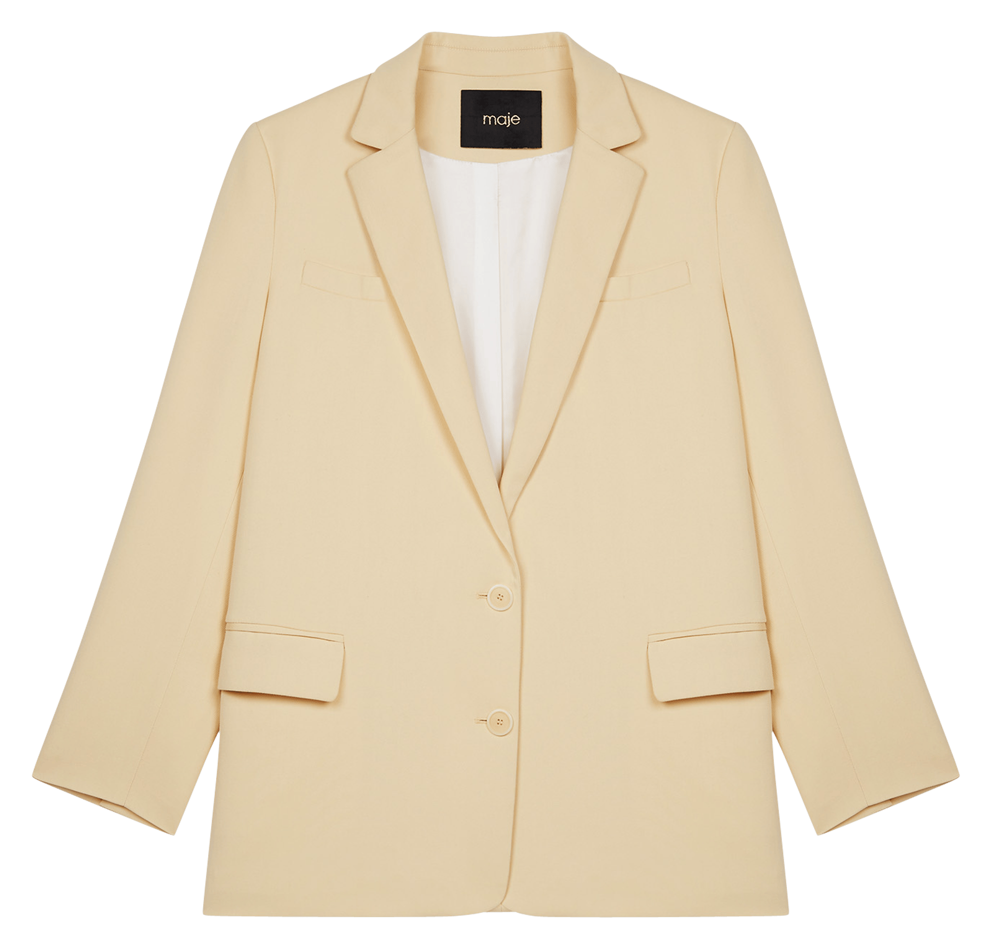 Chaqueta Con Cuello Sastre Jaune Pale Maje - Mujer | Place des Tendances