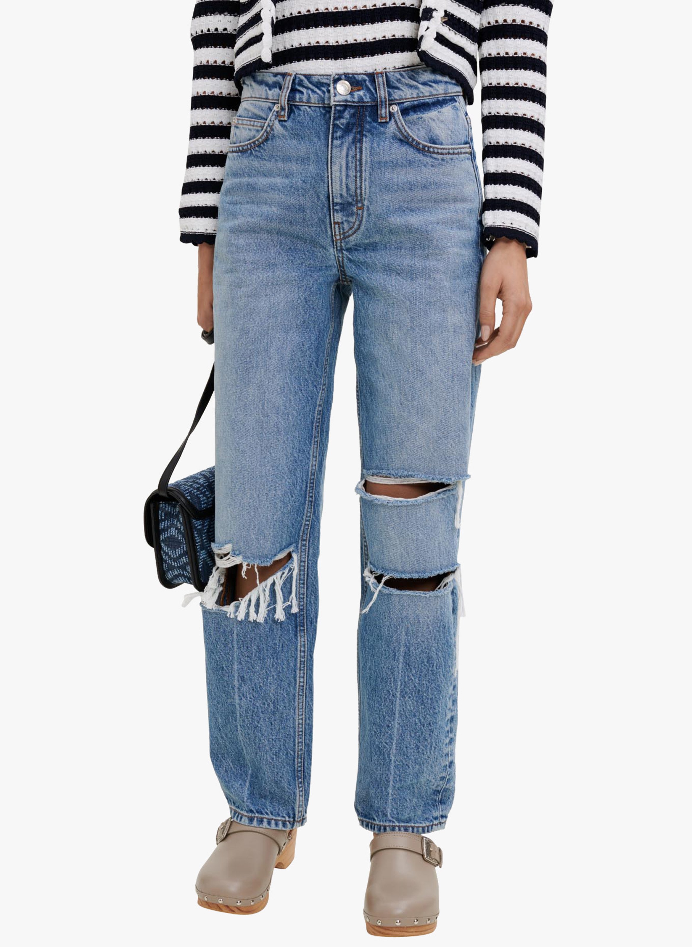 Pantalones Anchos En Color Marfil y Negro Con El Monograma De Balmain para  Mujer - Balmain.com