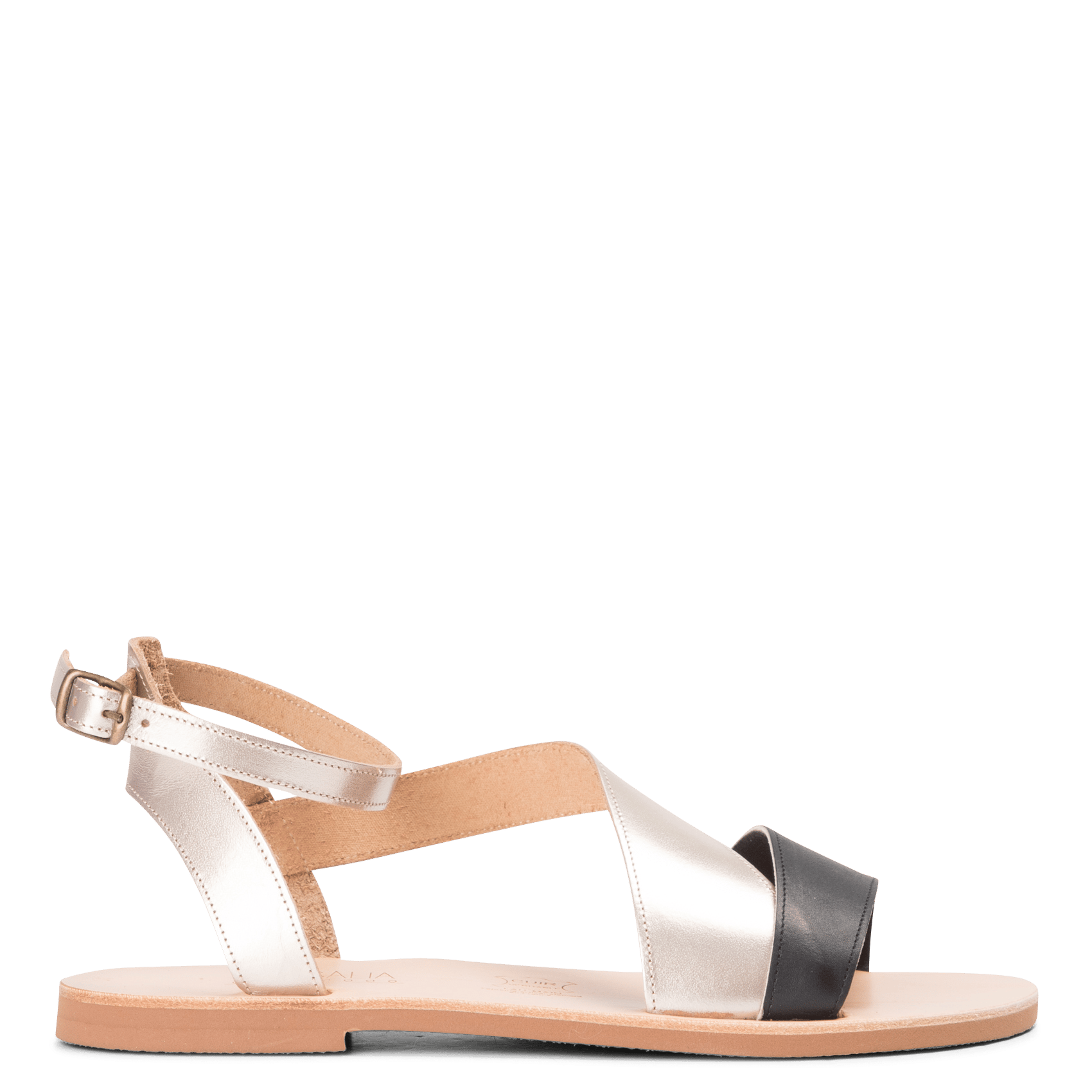 Sandalias Planas De Piel Noir Et Saturn Massalia - Mujer | Place des  Tendances