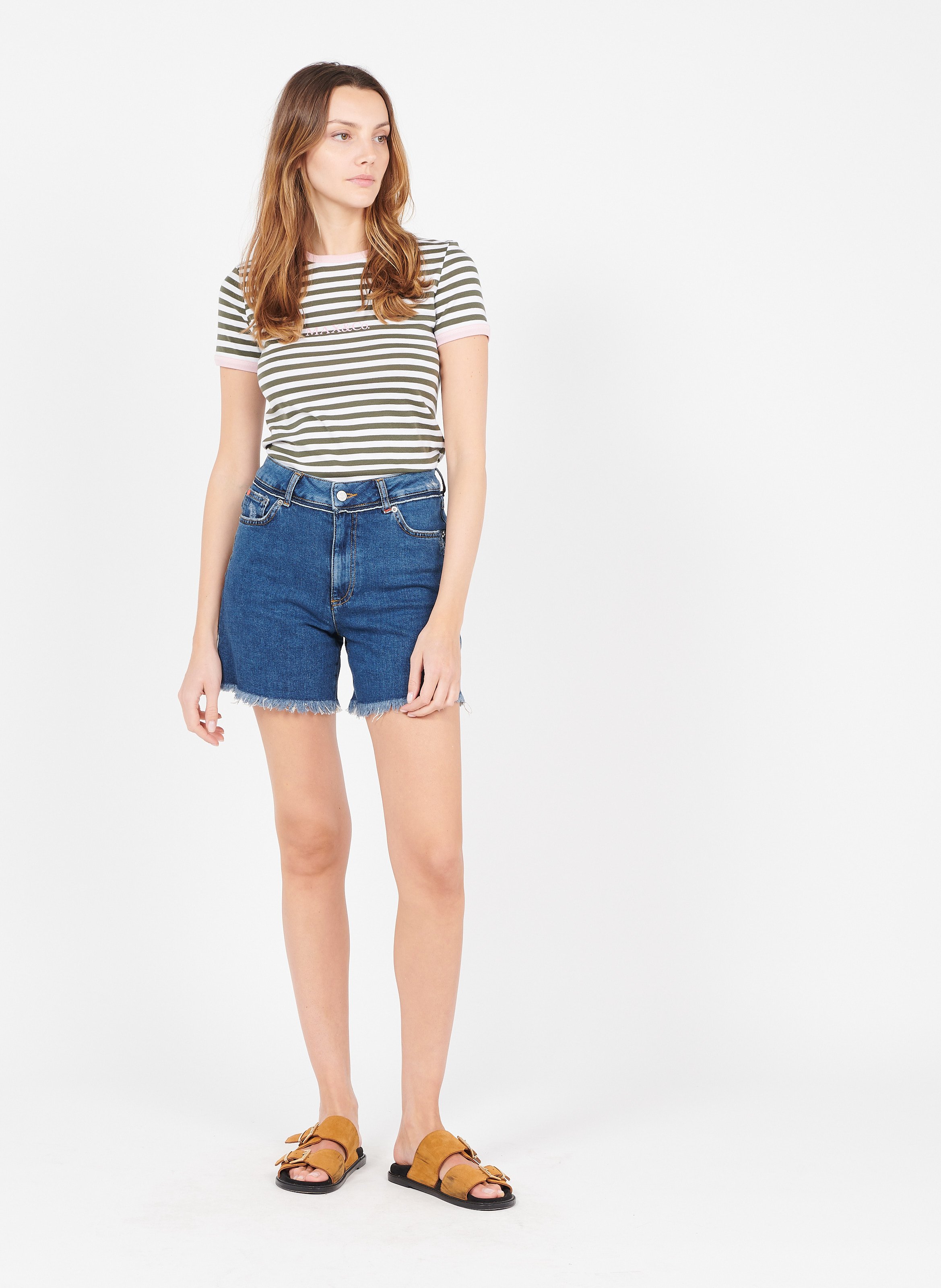 Short Vaquero De Algodón Elástico Navy Blue Max\u0026co. - Mujer | Place des  Tendances