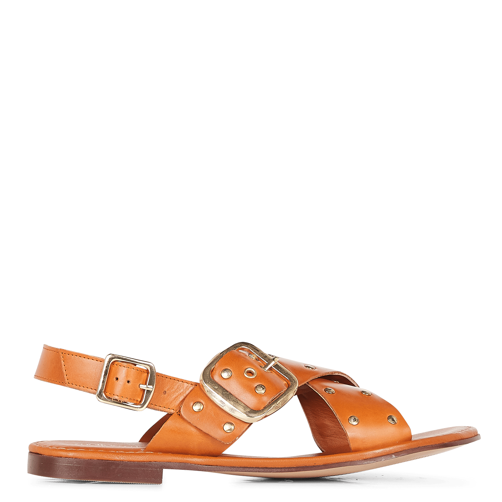 SANDALIA PLANA CON TACHUELAS TAN VF1180-1