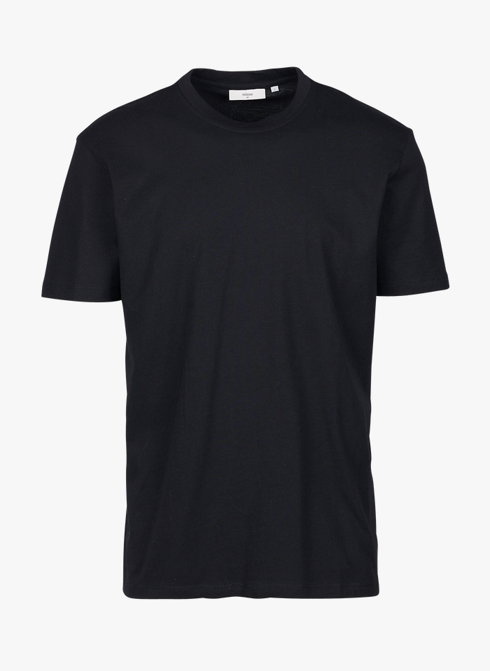 MINIMUM Camiseta regular fit de algodón con cuello redondo en negro