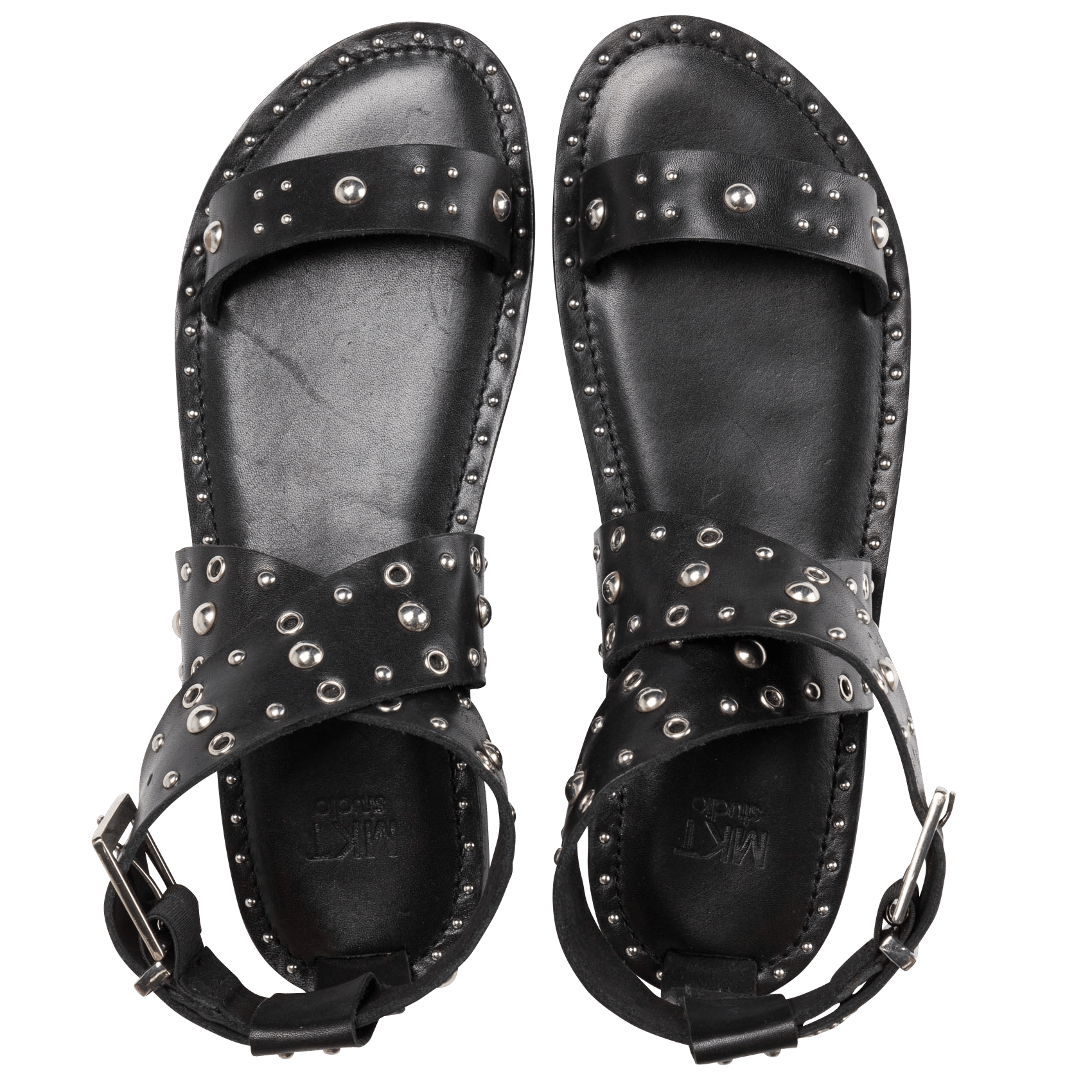 Sandalias Planas Con Tachuelas Black Mkt - Mujer | Place des Tendances