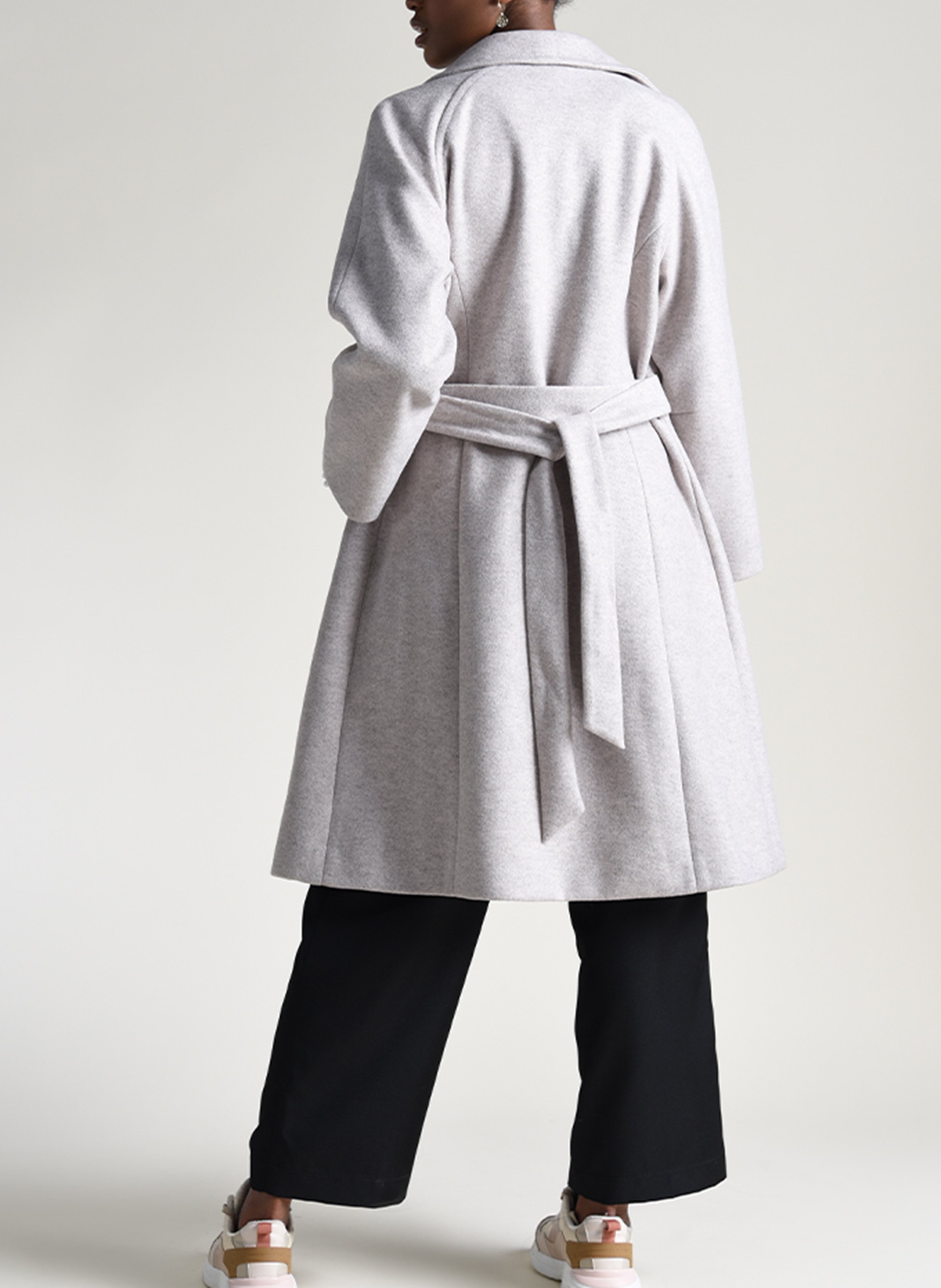 Abrigo Midi Con Cuello Sastre Beige Molly Bracken - Mujer | Place des  Tendances