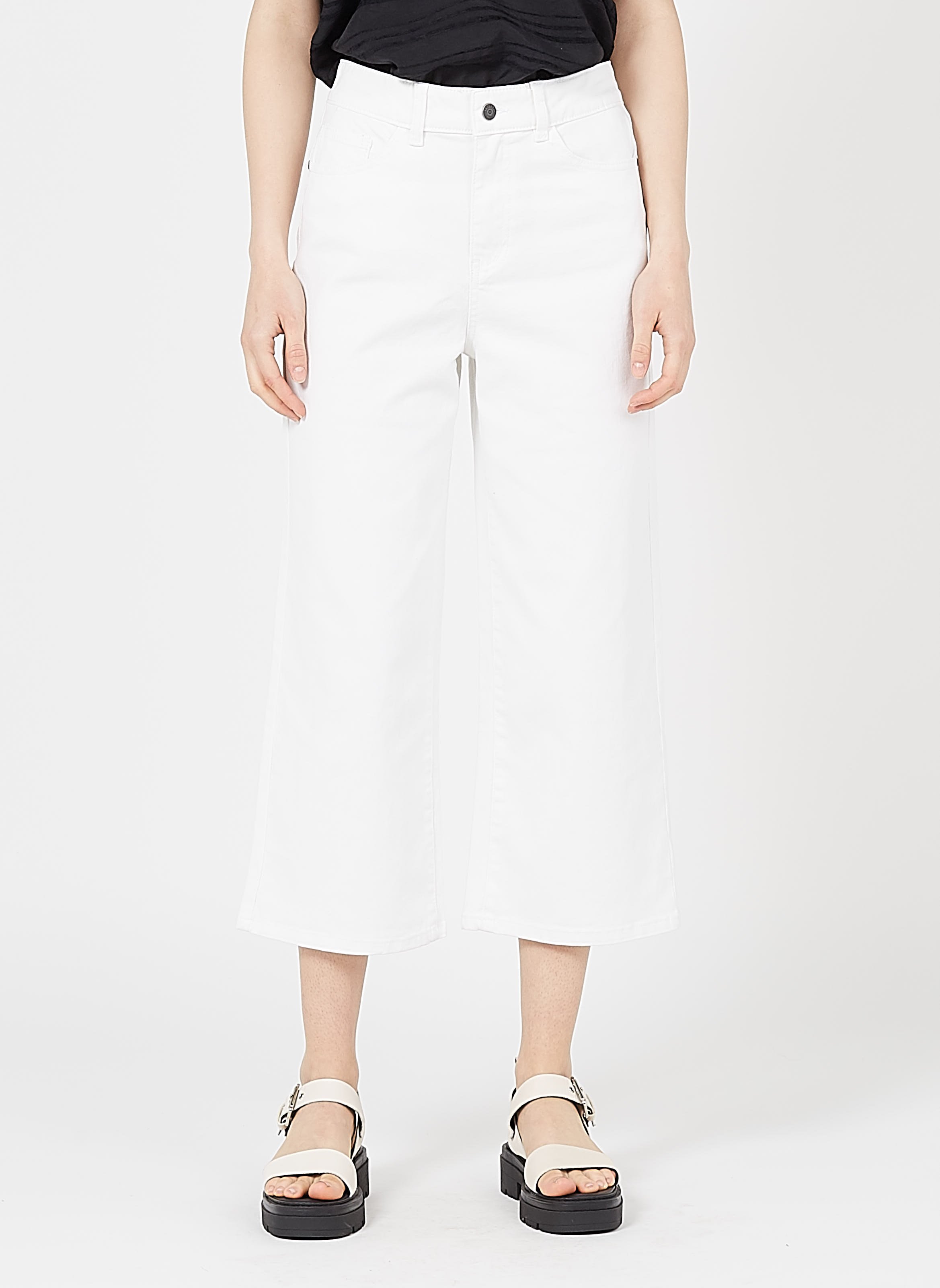 Pantalón Ancho Tobillero Vaquero Gardenia Object - Mujer | Place des  Tendances