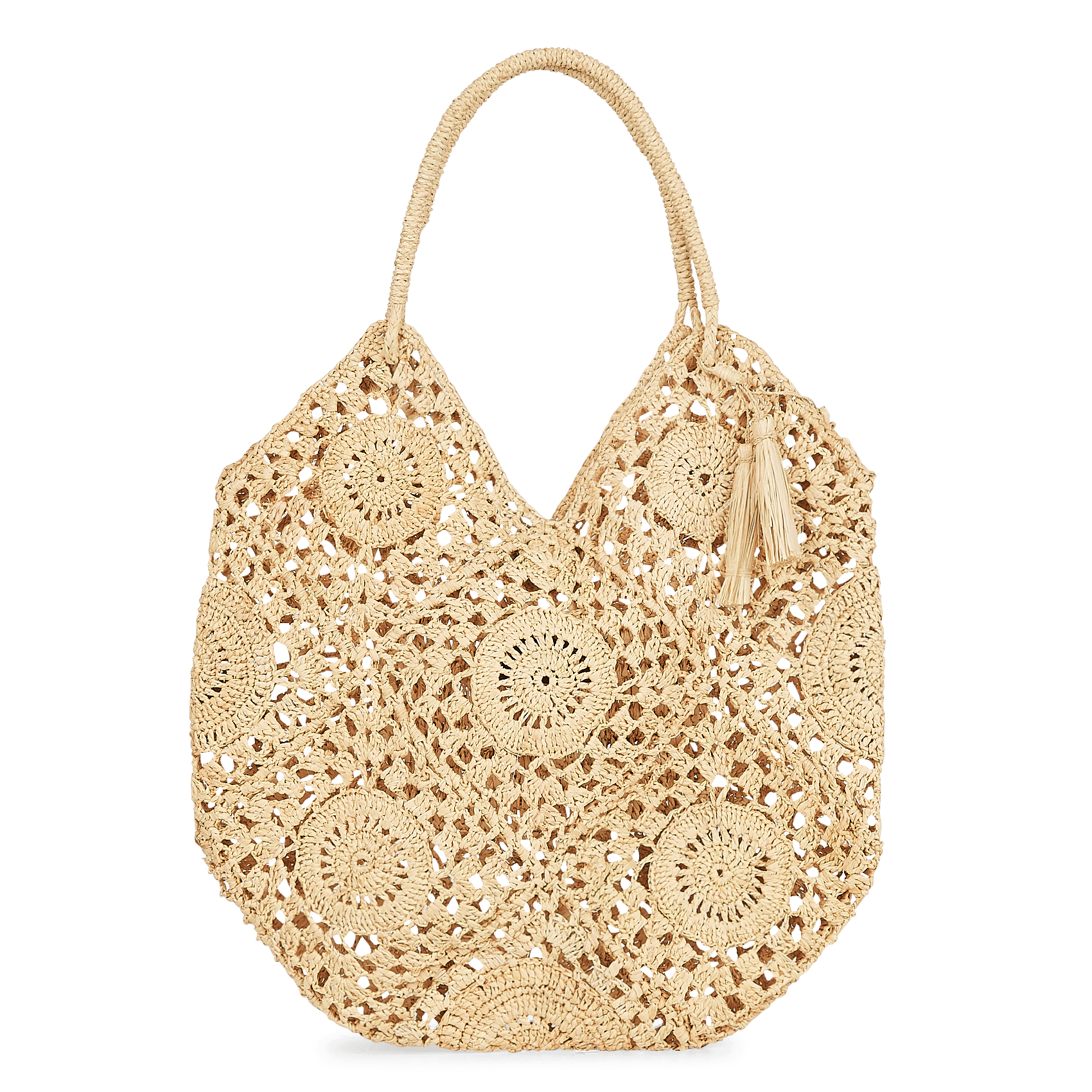 Bolso Redondo De Rafia Naturel Pablo - Mujer | Place des Tendances
