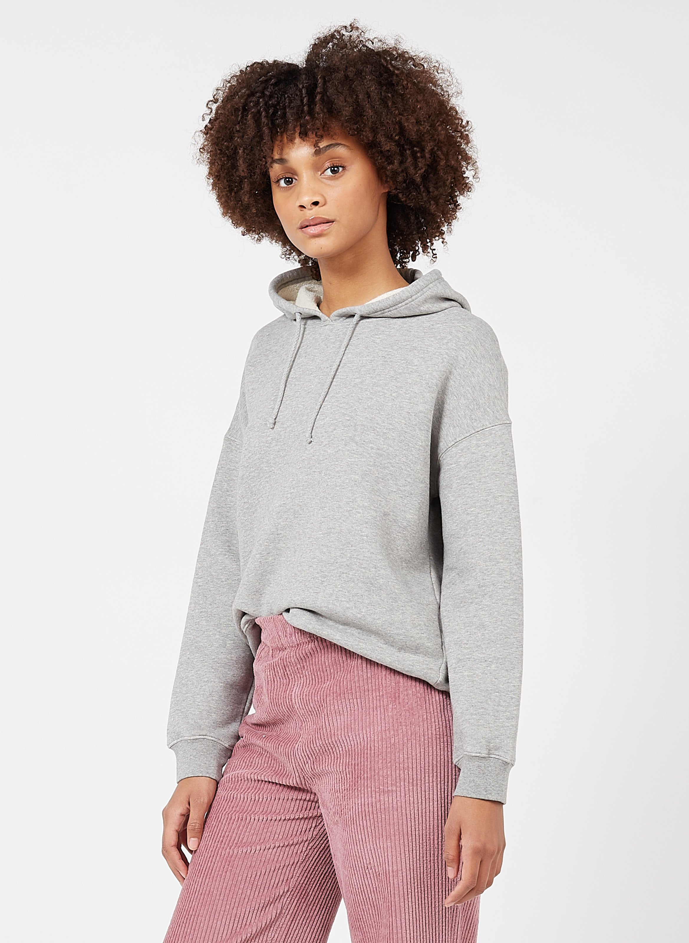 Sudadera Oversize De Mezcla De Algodón Con Cuello Redondo Gris Chiné Pablo  - Mujer | Place des Tendances