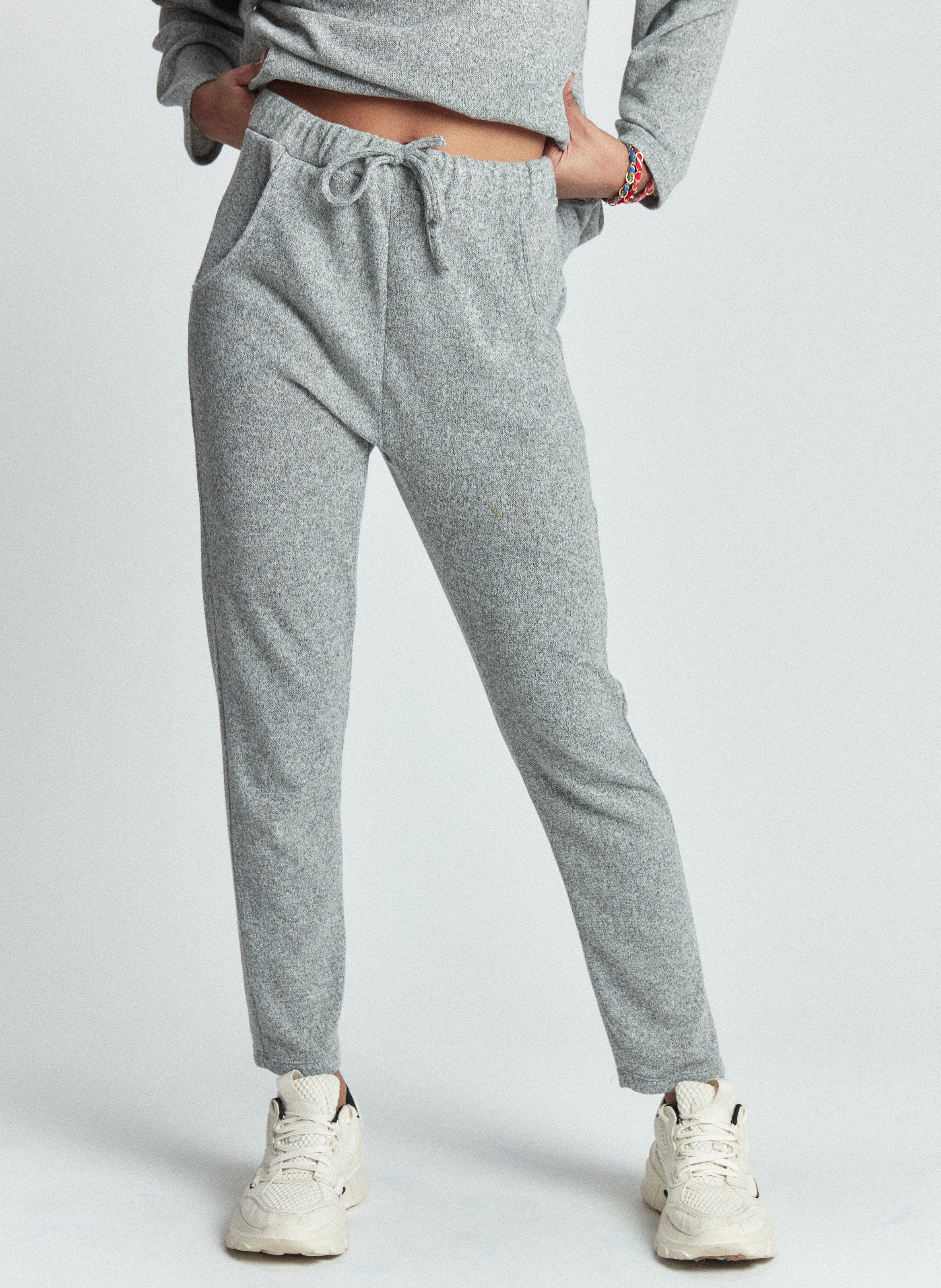 Pantalón De Jogging Jaspeado De Mezcla De Punto Gris Chine Parisienne Et  Alors - Mujer | Place des Tendances