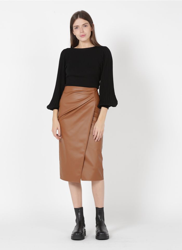 PENNYBLACK Falda midi de tubo en marrón