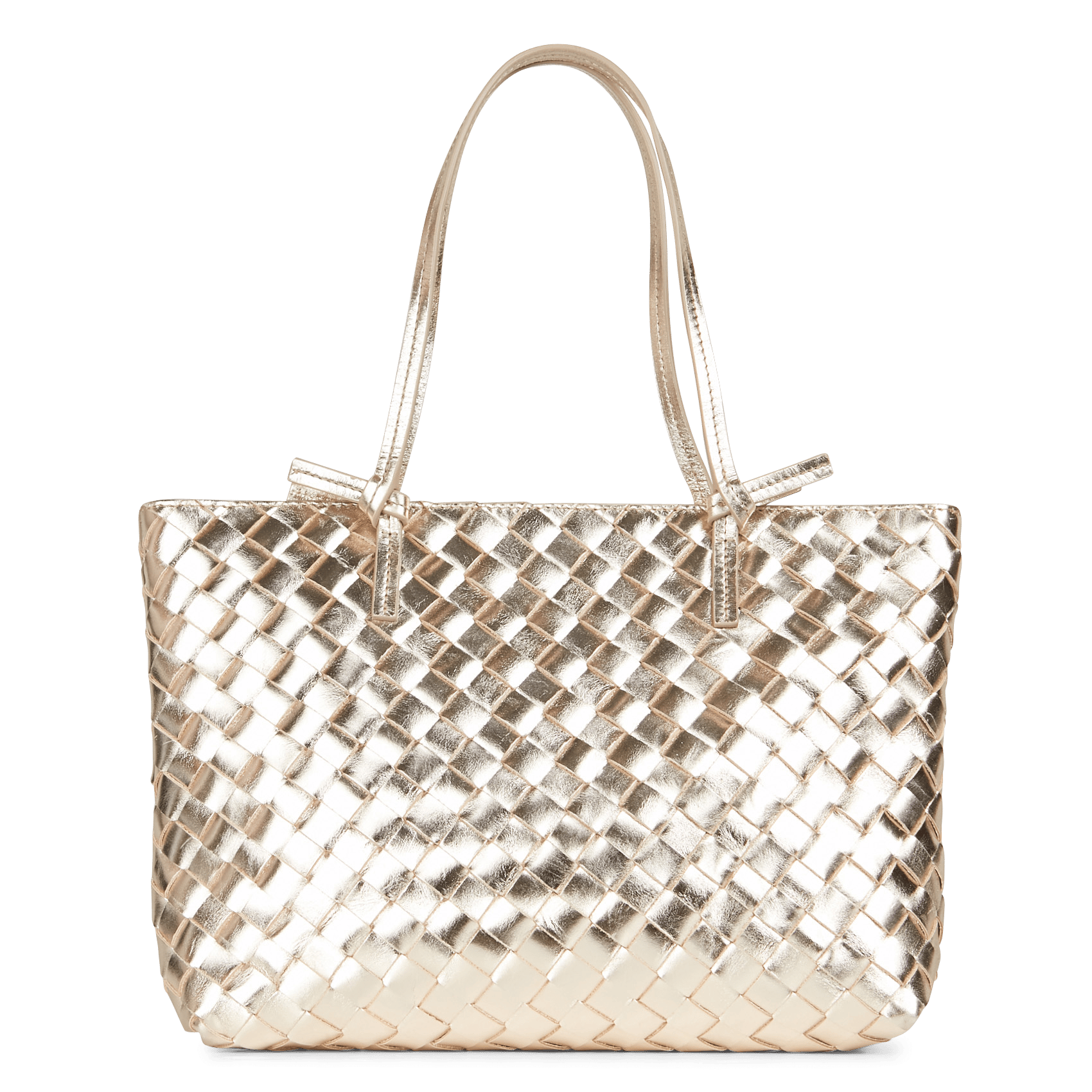 Bolso Shopper Metalizado De Piel Trenzada Gold Petite Mendigote - Mujer |  Place des Tendances