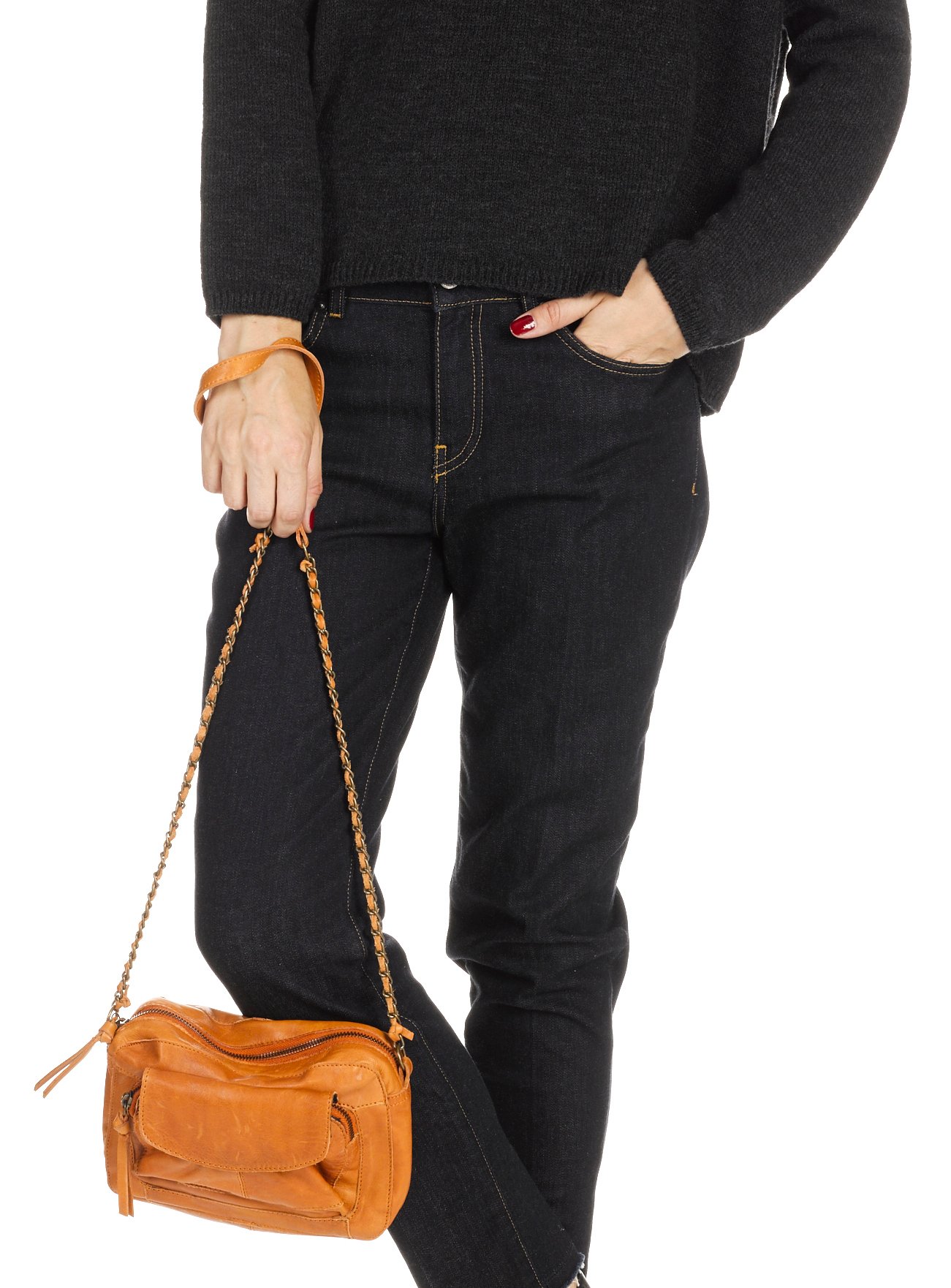 Bolso Bandolera De Piel Metalizada Pieces - Mujer Place des Tendances