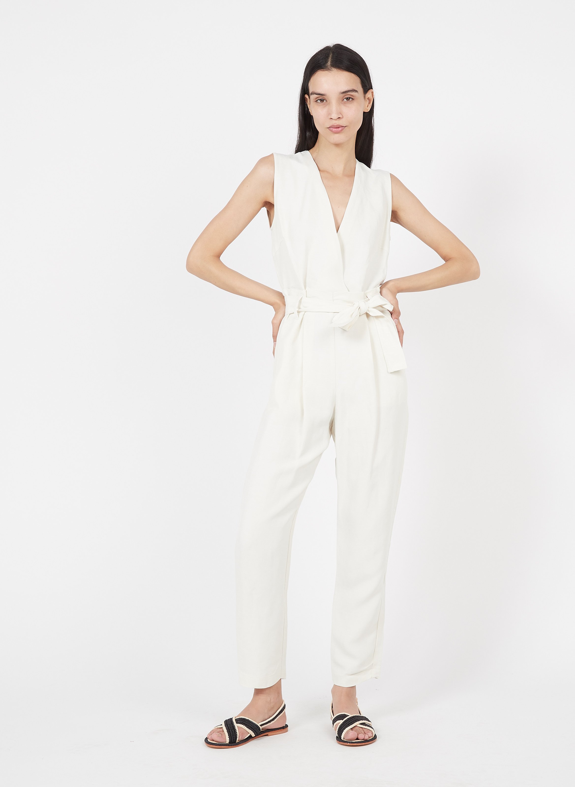 Mono Con Cuello De Pico Cruzado Beige G. Maroso Pinko - Mujer | Place des  Tendances
