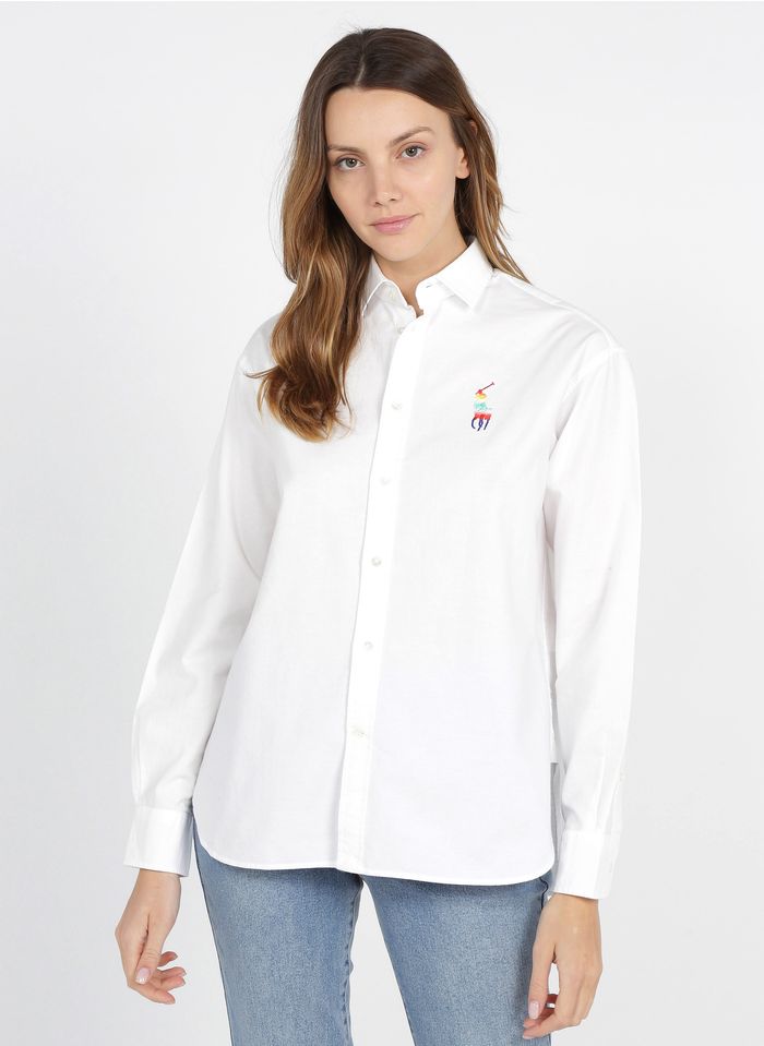 POLO RALPH LAUREN Camisa de algodón con cuello clásico en blanco