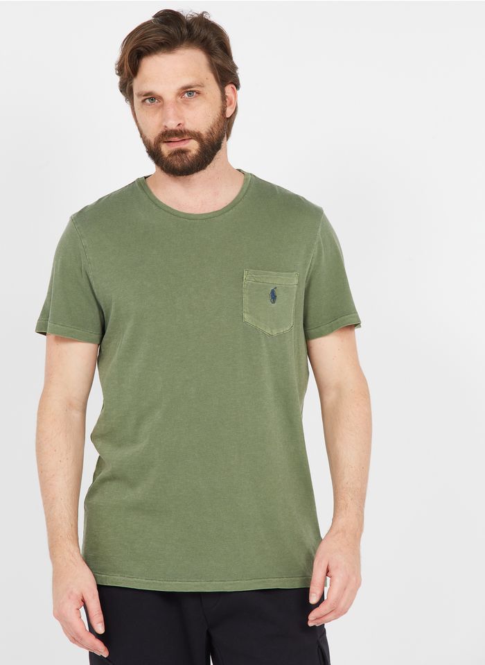 POLO RALPH LAUREN Camiseta de algodón con cuello redondo en verde