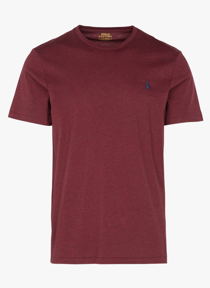 POLO RALPH LAUREN Camiseta slim fit de algodón con cuello redondo en rojo