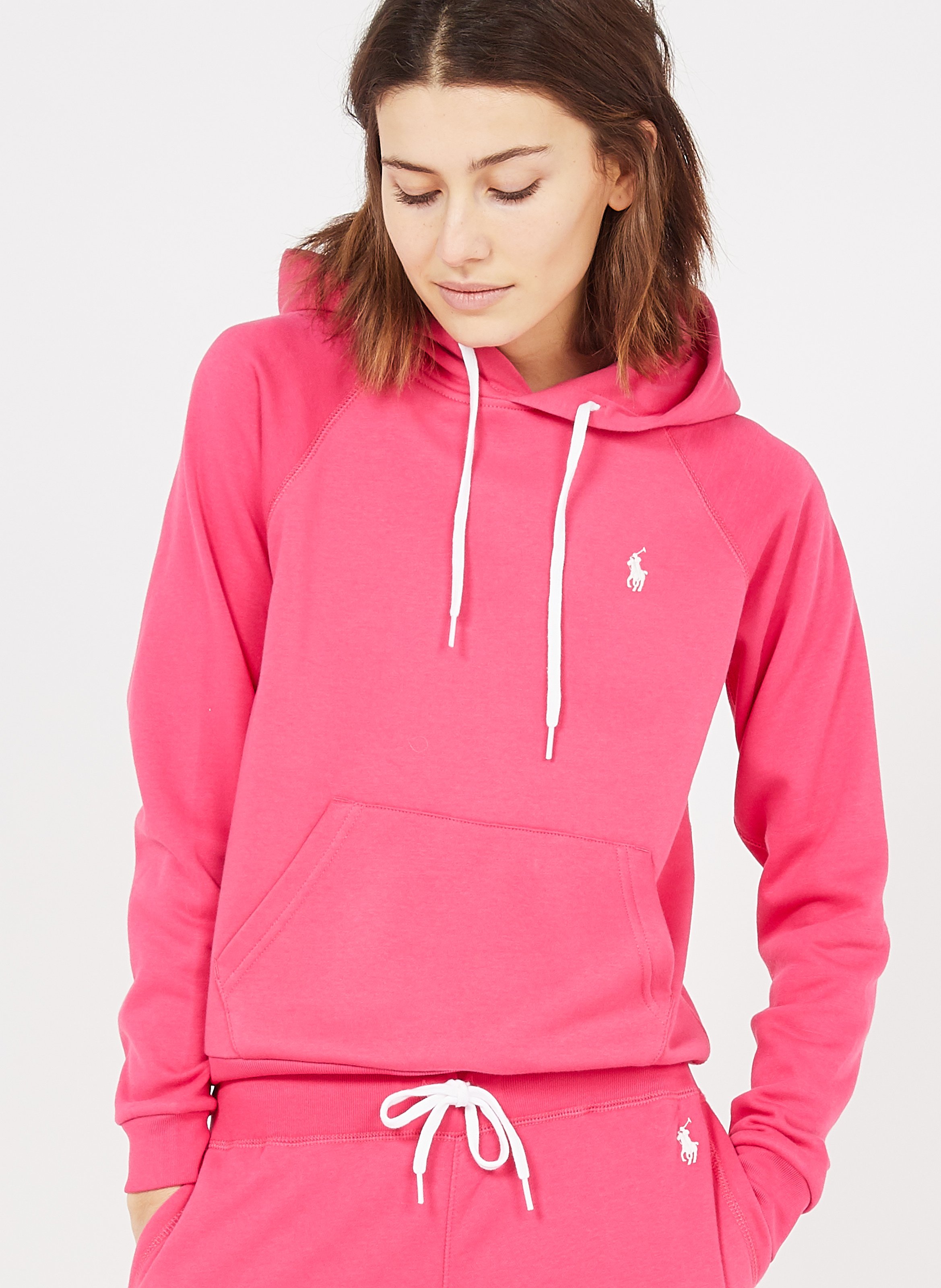 Sudadera De Algodón Con Capucha Pink Polo Ralph Lauren - Mujer | Place des  Tendances