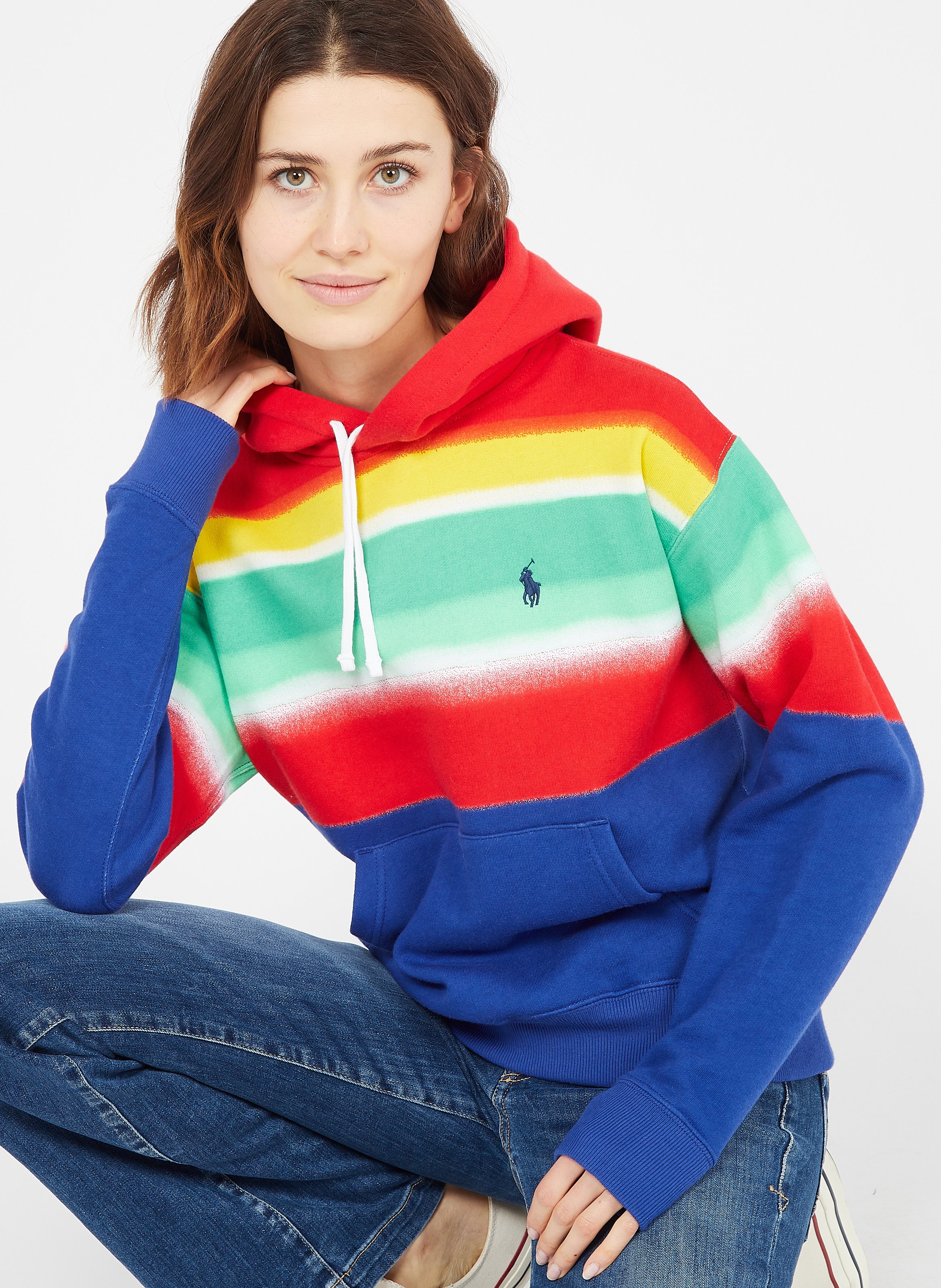 Sudadera De Mezcla De Algodón Con Capucha Multi Polo Ralph Lauren - Mujer |  Place des Tendances