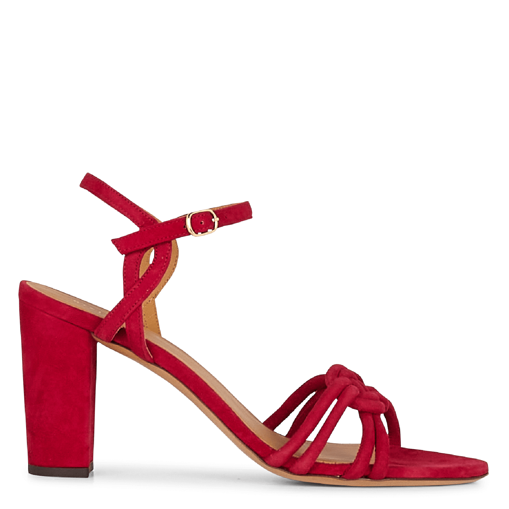 Sandalias Altas De Piel Framboise Rivecour - Mujer | Place des Tendances