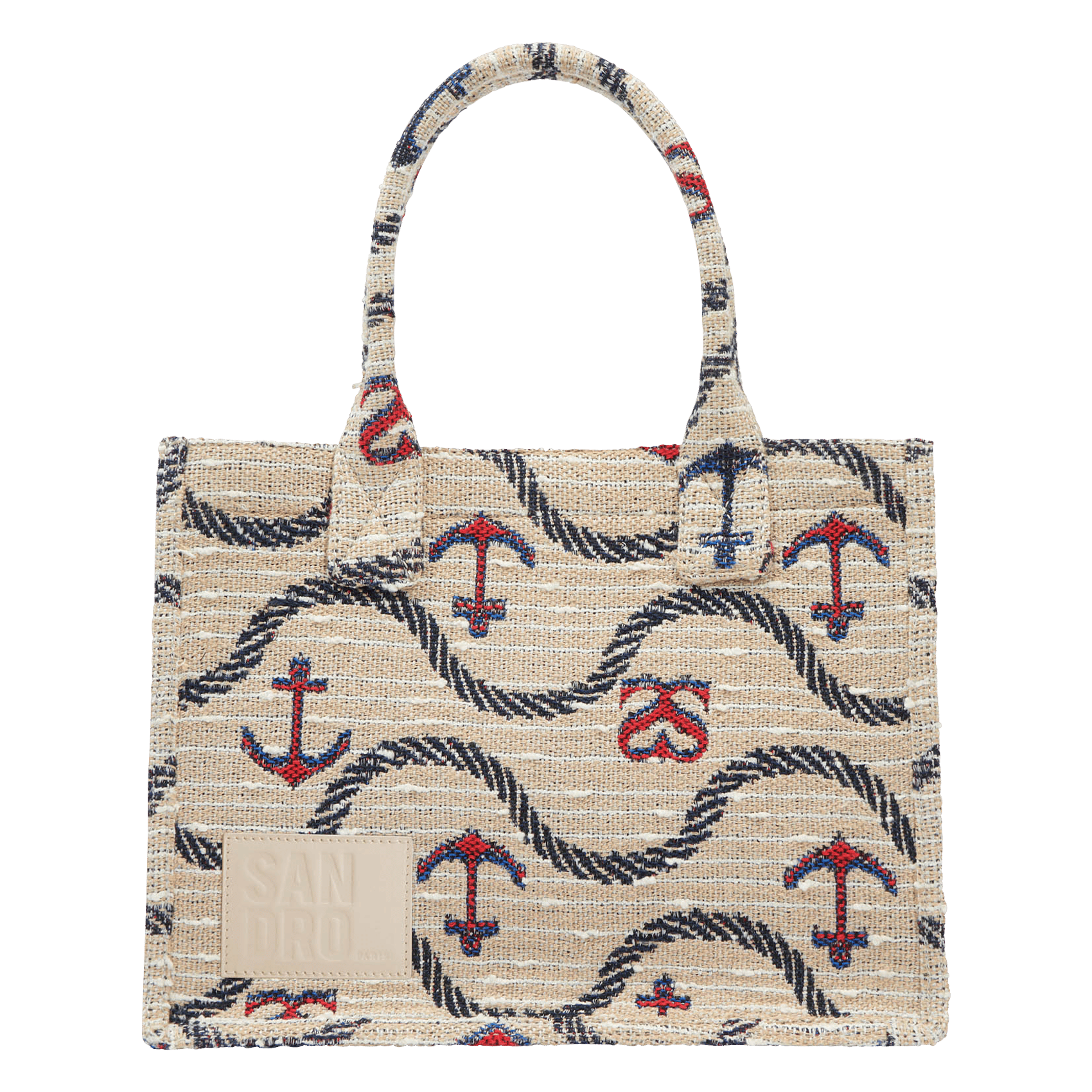Bolso Shopper Estampado Rouge-beige Sandro - Mujer | Place des Tendances