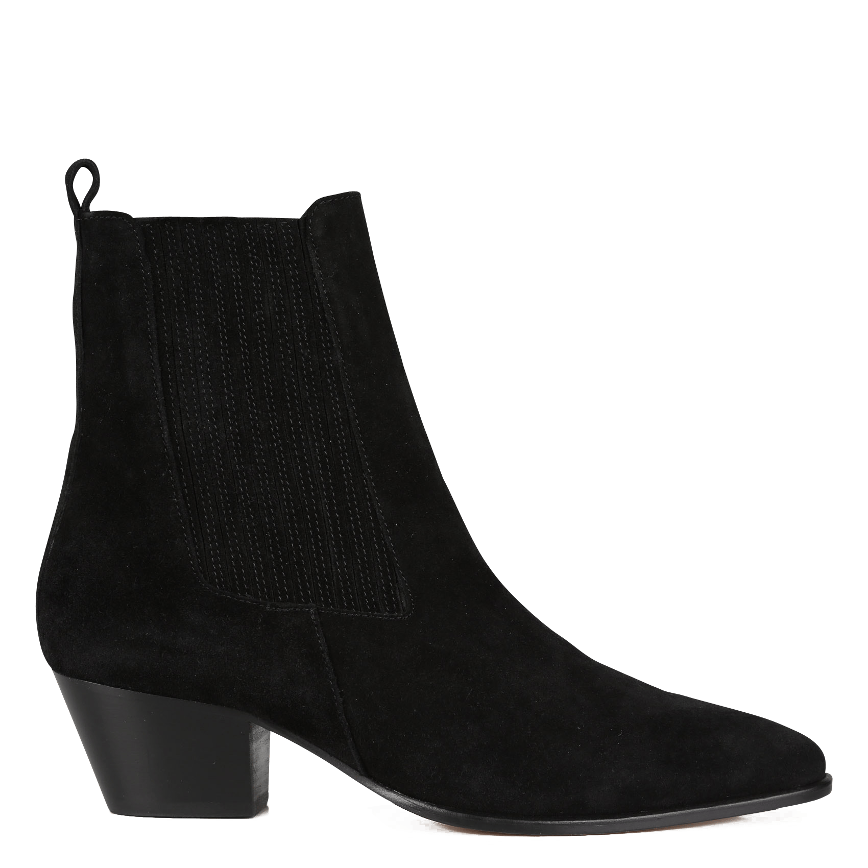 Botines De Piel Con Punta Noir Sandro - Mujer | Place des Tendances