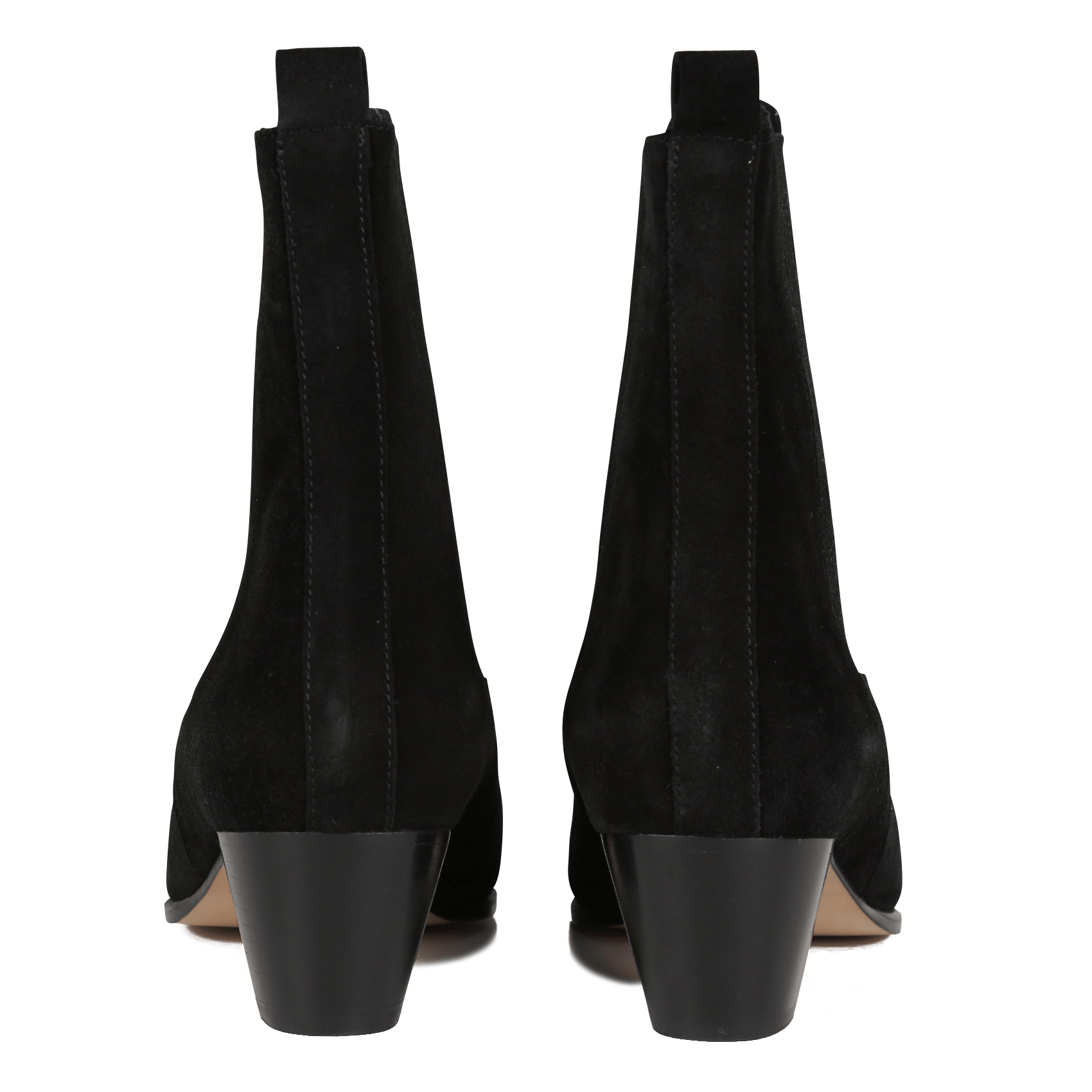 Botines De Piel Con Punta Noir Sandro - Mujer | Place des Tendances