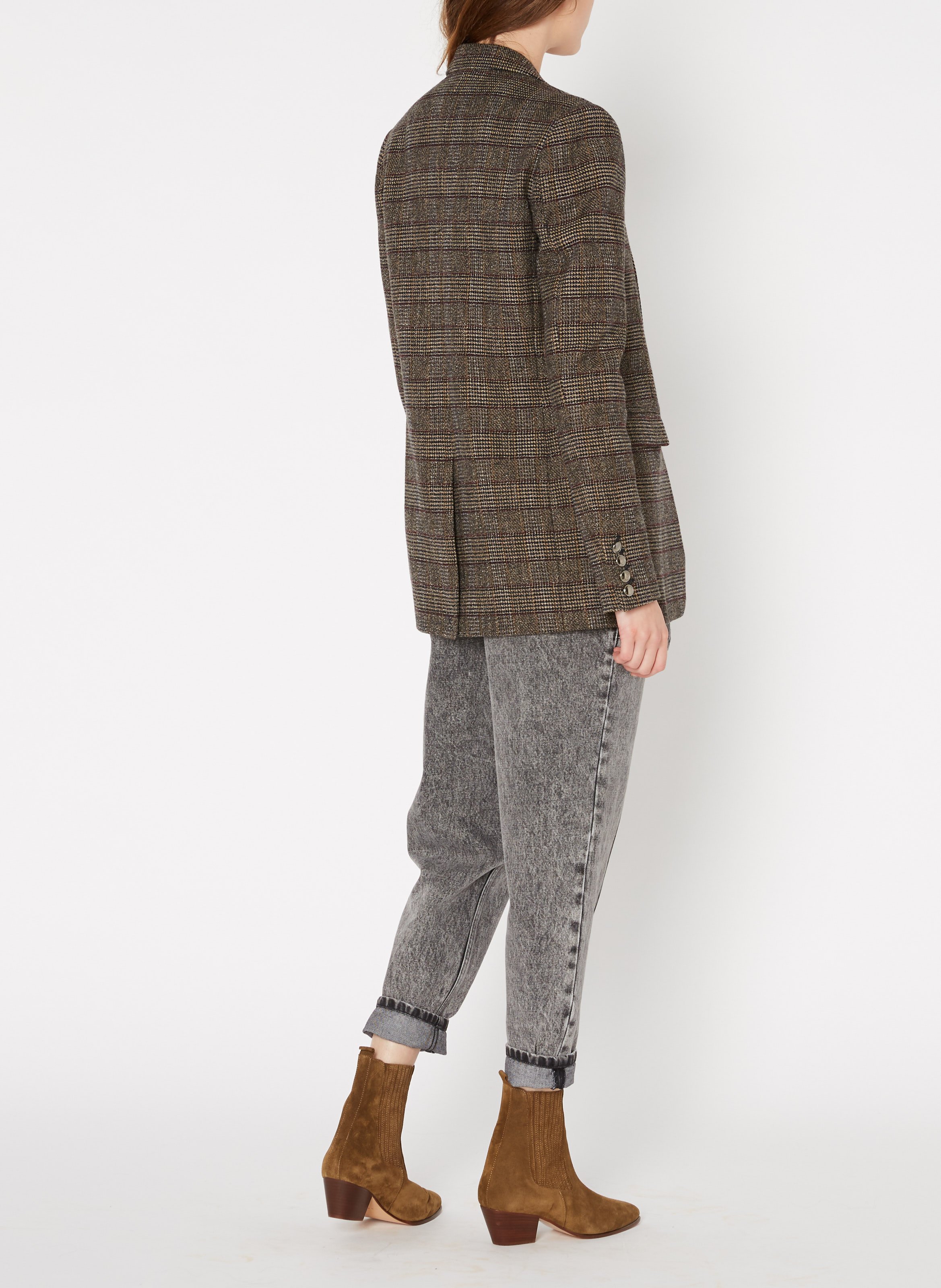 Botines De Piel Kaki Sandro - Mujer | Place des Tendances
