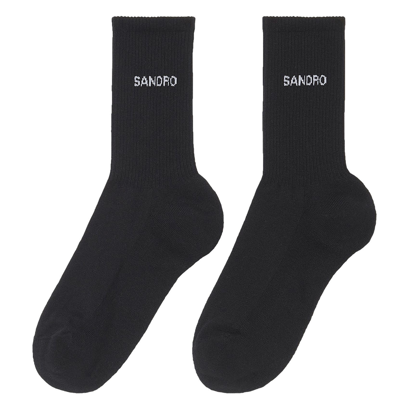 Calcetines De Mezcla De Algodón Con Logo Noir Sandro - Hombre | Place des  Tendances