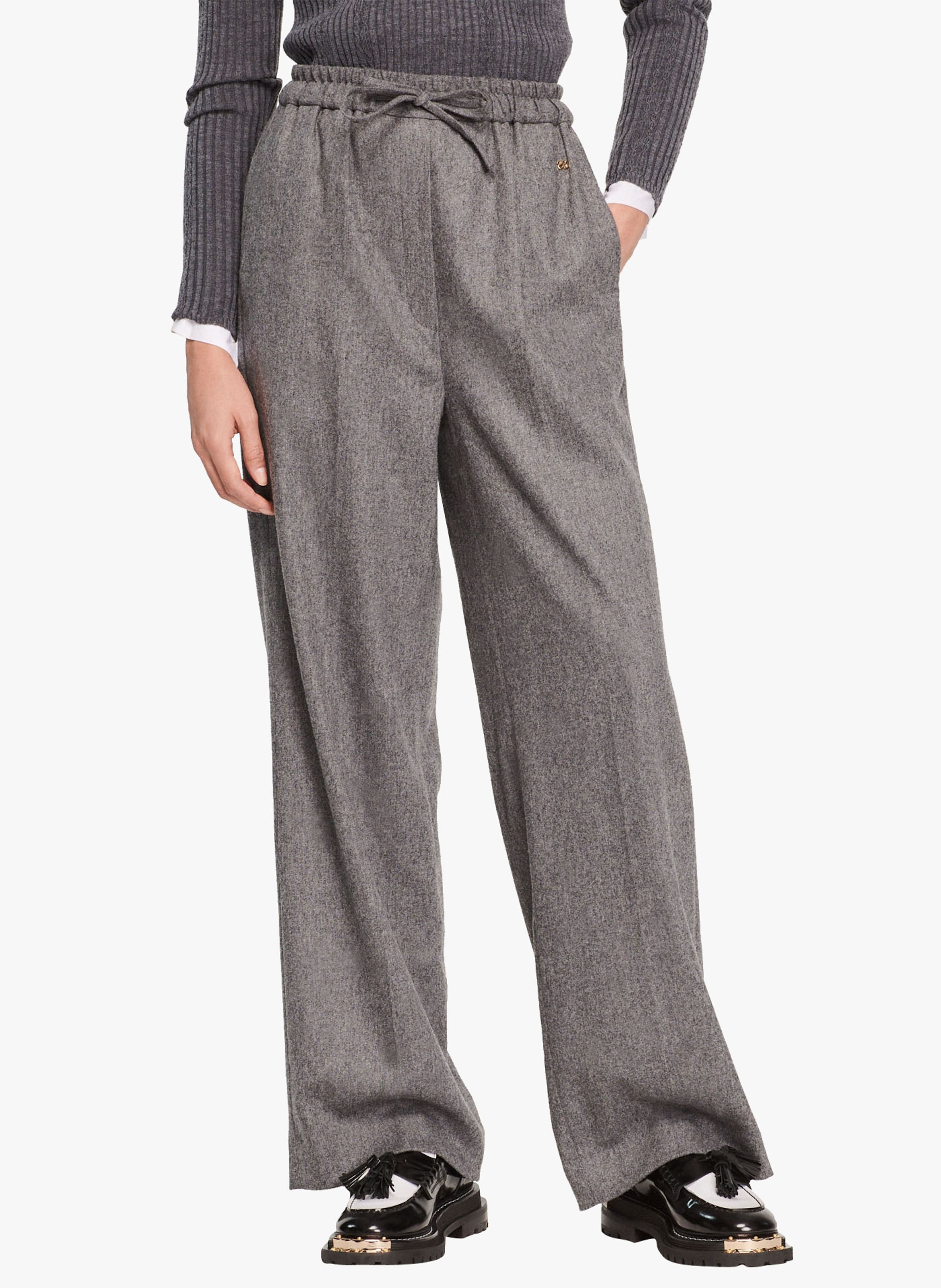 COS Pantal\u00f3n de lana gris claro moteado estilo \u00abbusiness\u00bb Moda Pantalones Pantalones de lana 