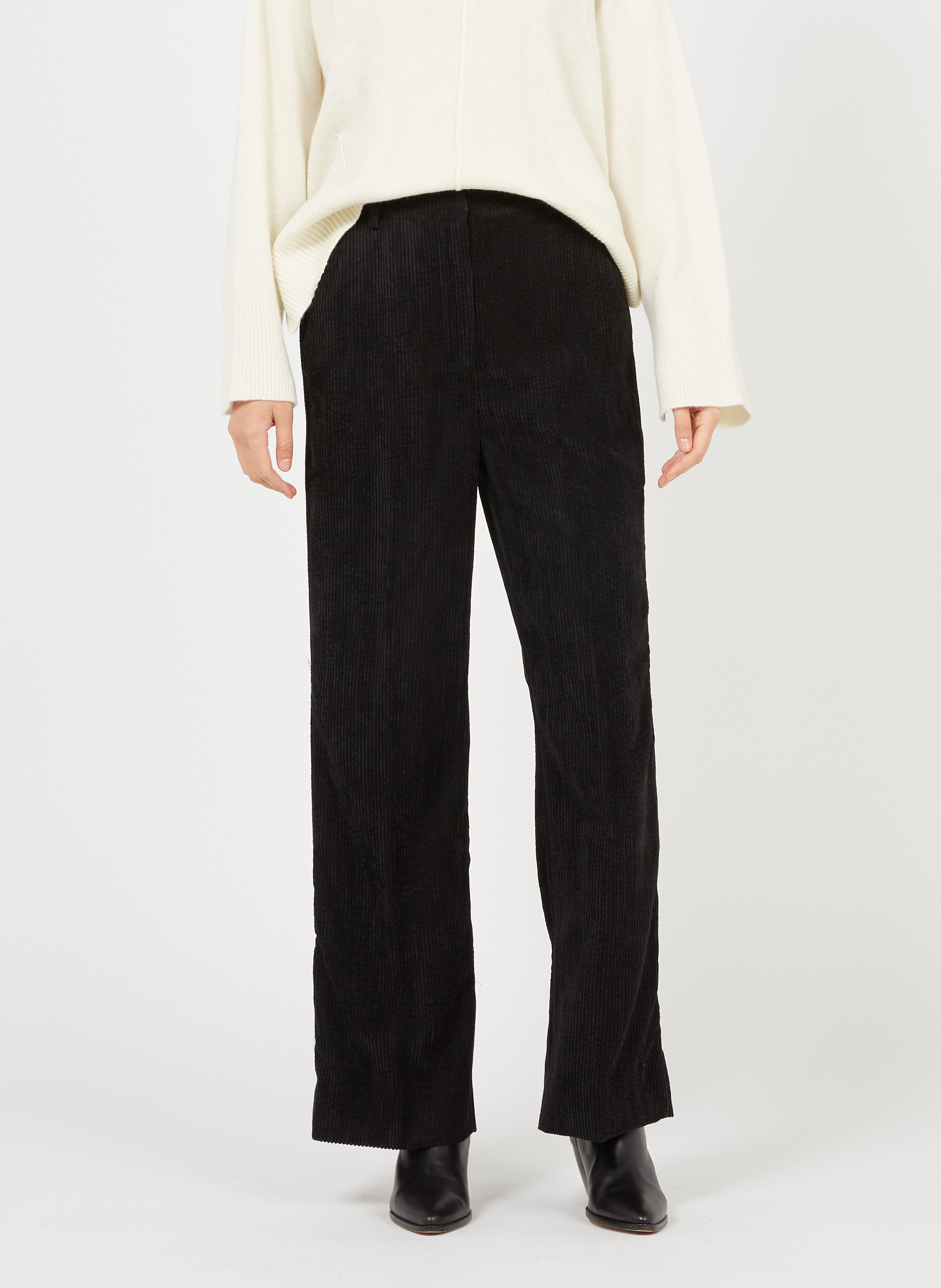 Pantalón De Pana Ancho Black Second Female - Mujer | Place des Tendances