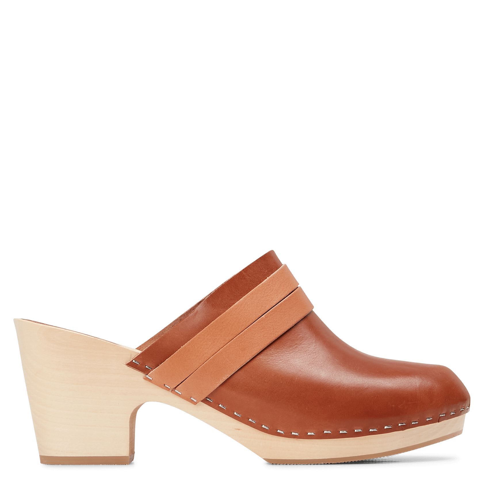 Zuecos De Piel De Tacón Natural Tan Sessun - Mujer | Place des Tendances