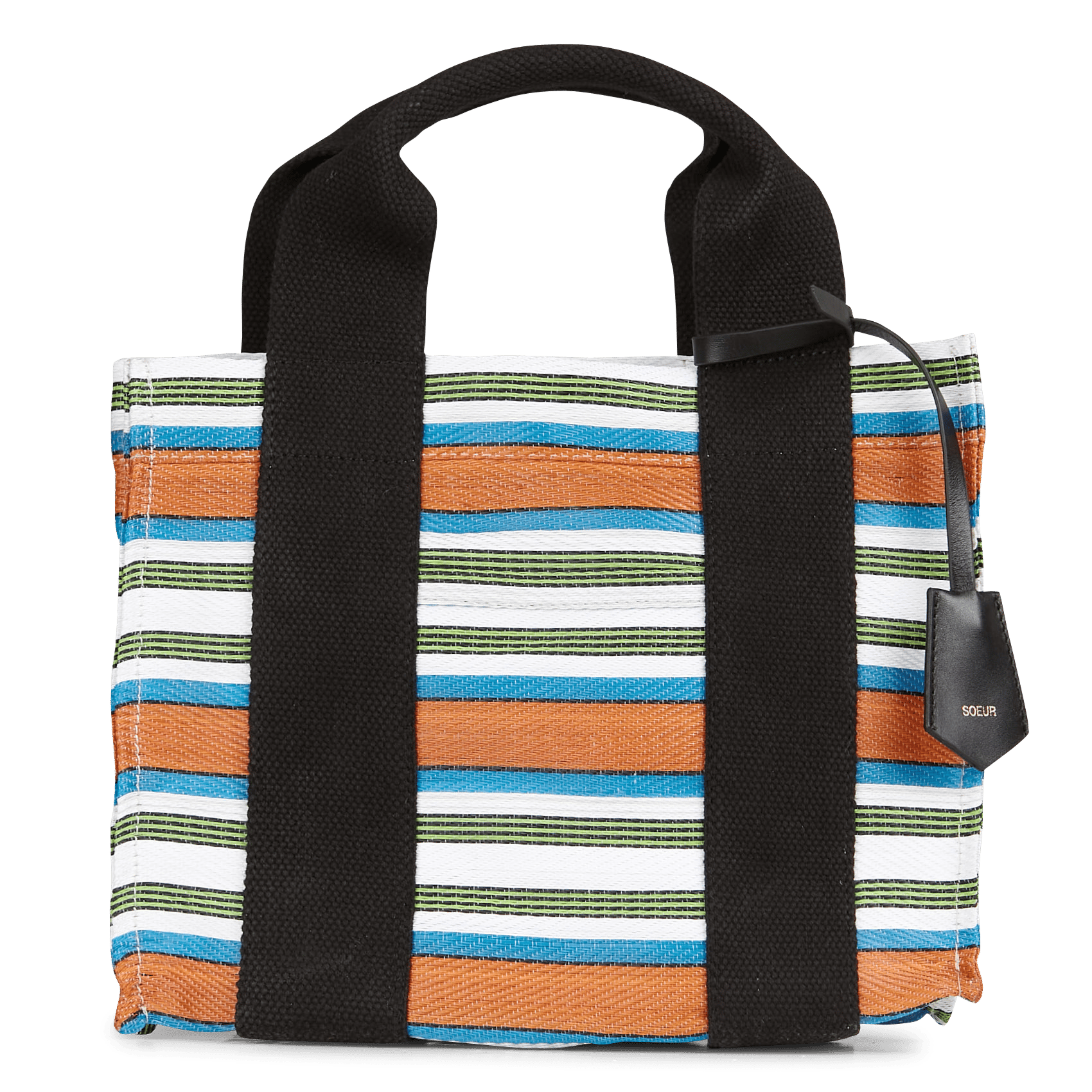 Bolso Shopping De Tela Con Rayas Orange/vert Soeur - Mujer | Place des  Tendances