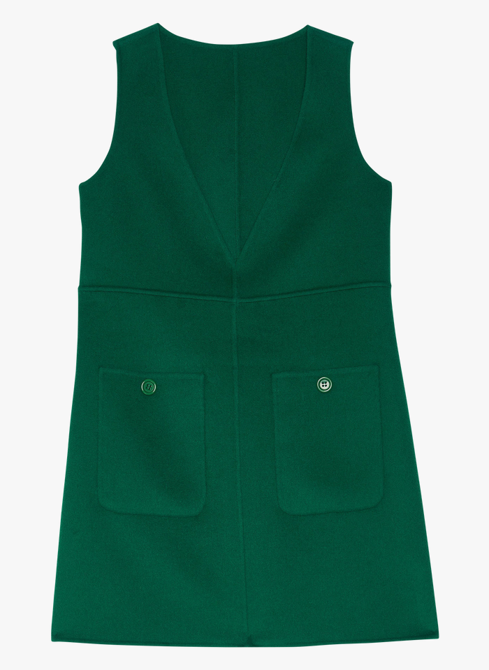 TARA JARMON Vestido corto de lana doble cara en verde