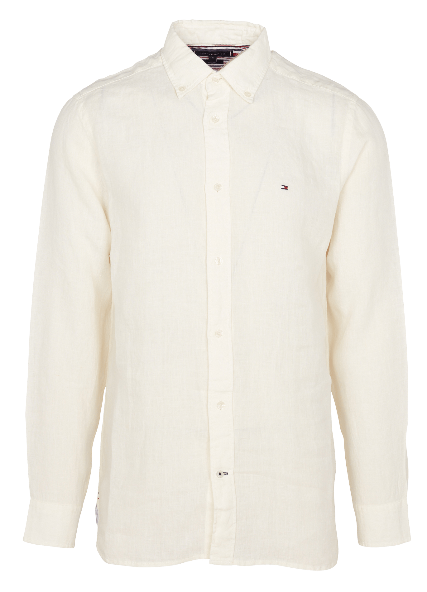 Camisa de algodón y lino cuello mao Tommy Hilfiger