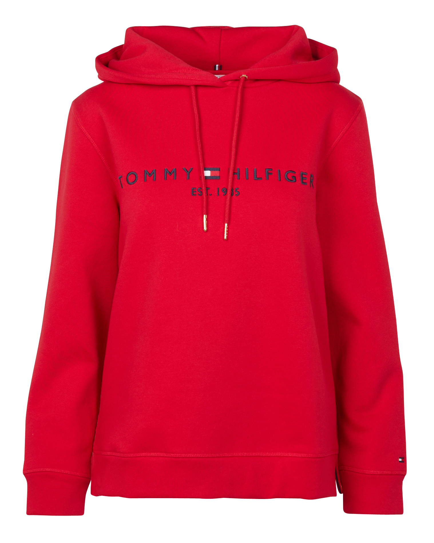 Sudadera Recta Bordada De Mezcla De Algodón Con Capucha Red Tommy
