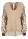 TWINSET BIC.GOLDEN ROCK/PATTERN ANIMALIER N Beige