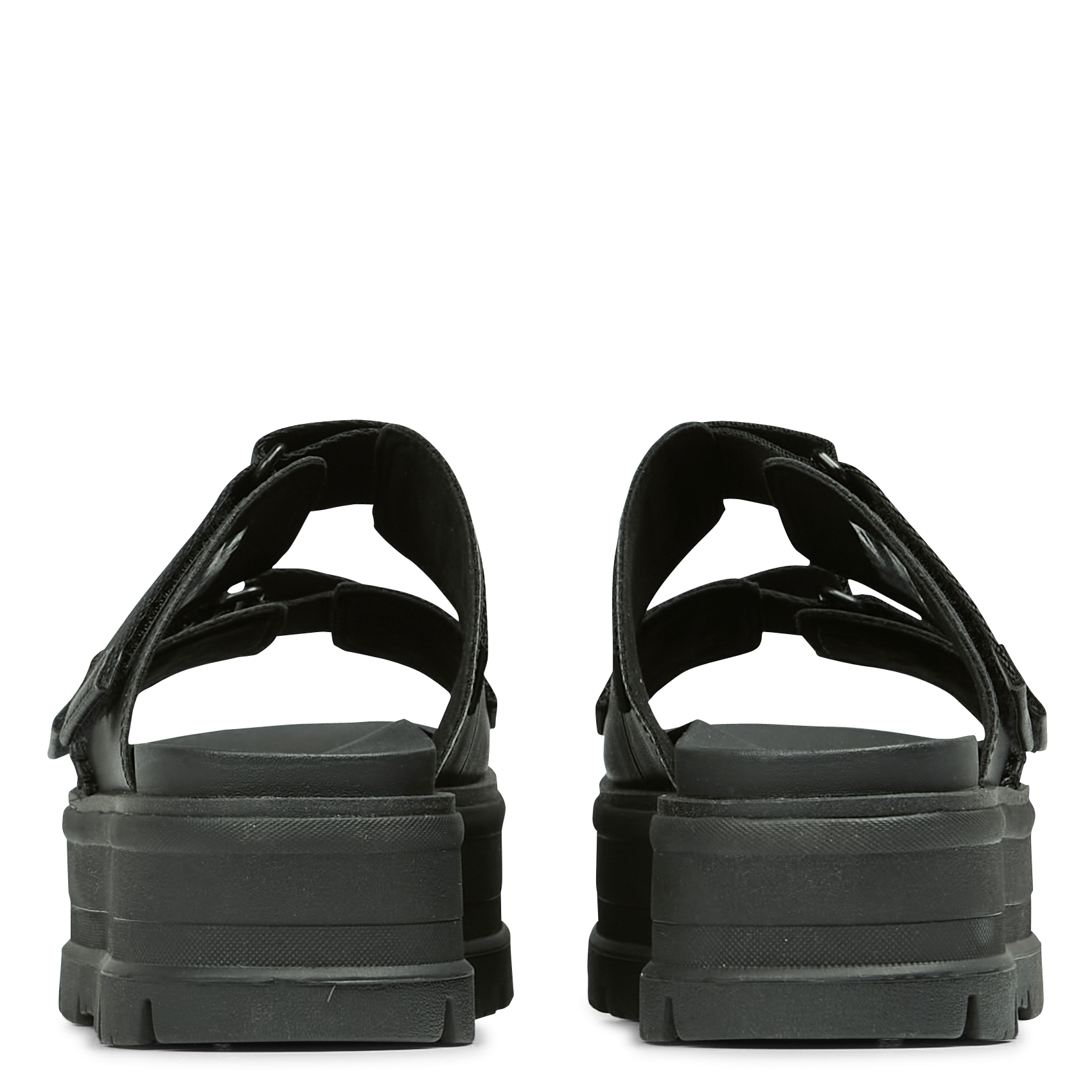Sandalias Con Cuña Black Leather Ugg - Mujer | Place des Tendances