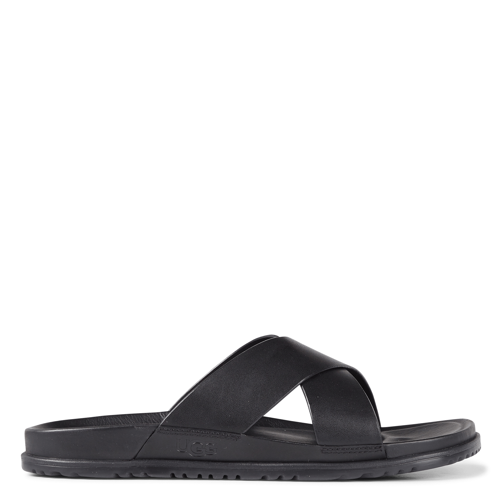 Sandalias Planas De Piel Black Leather Ugg - Hombre | Place des Tendances