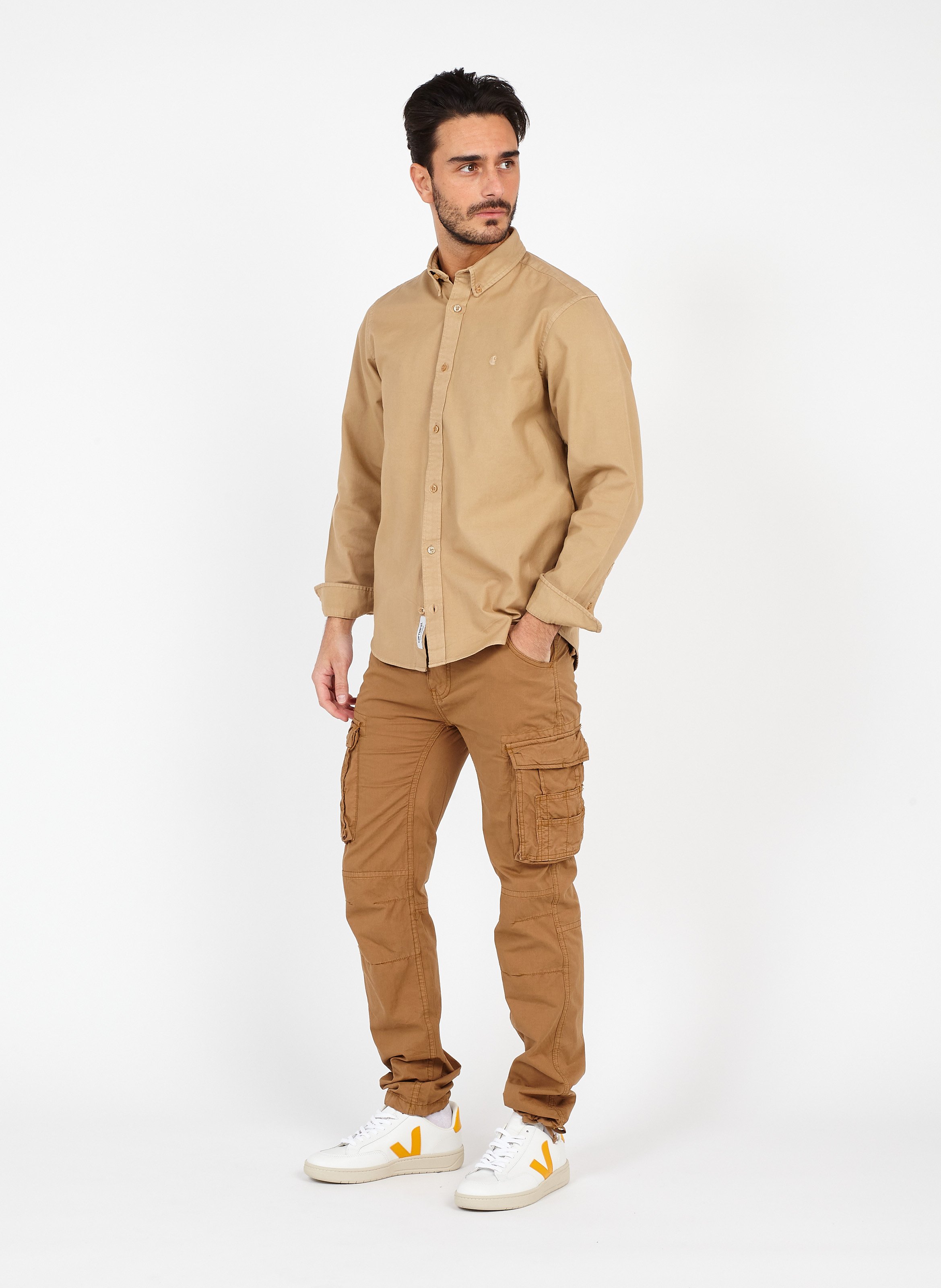Pantalón Tipo Militar Con Cinturón Beige Schott - Hombre | Place des  Tendances