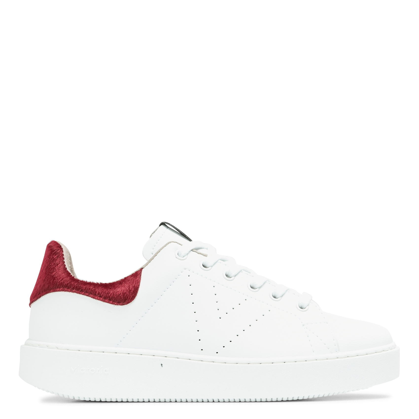 Zapatillas Deportivas Bajas Con Pelo Burdeos Victoria - Mujer | Place des  Tendances