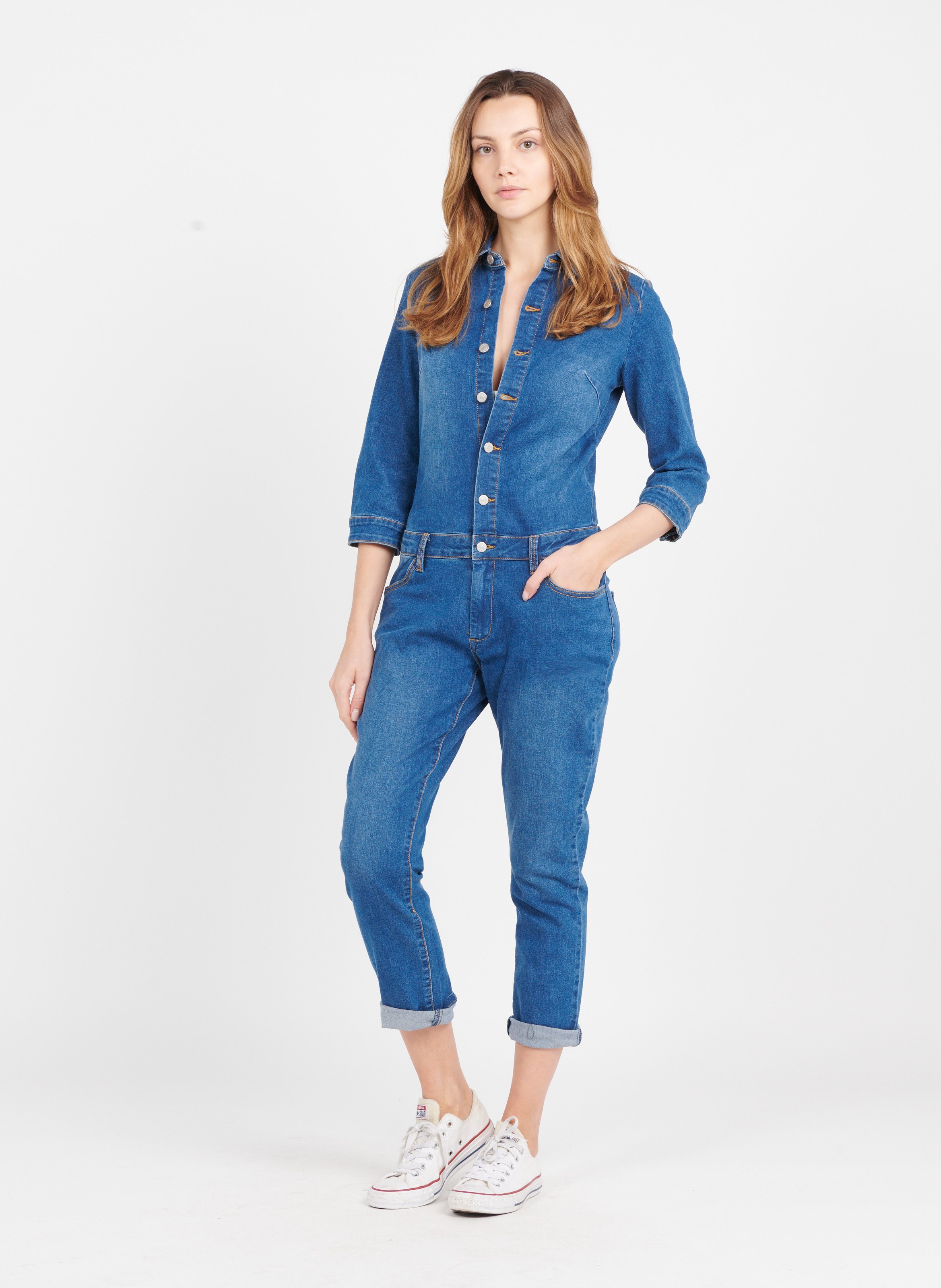 Mono Vaquero Con Cuello Clásico Medium Blue Denim Vila - Mujer | Place des  Tendances