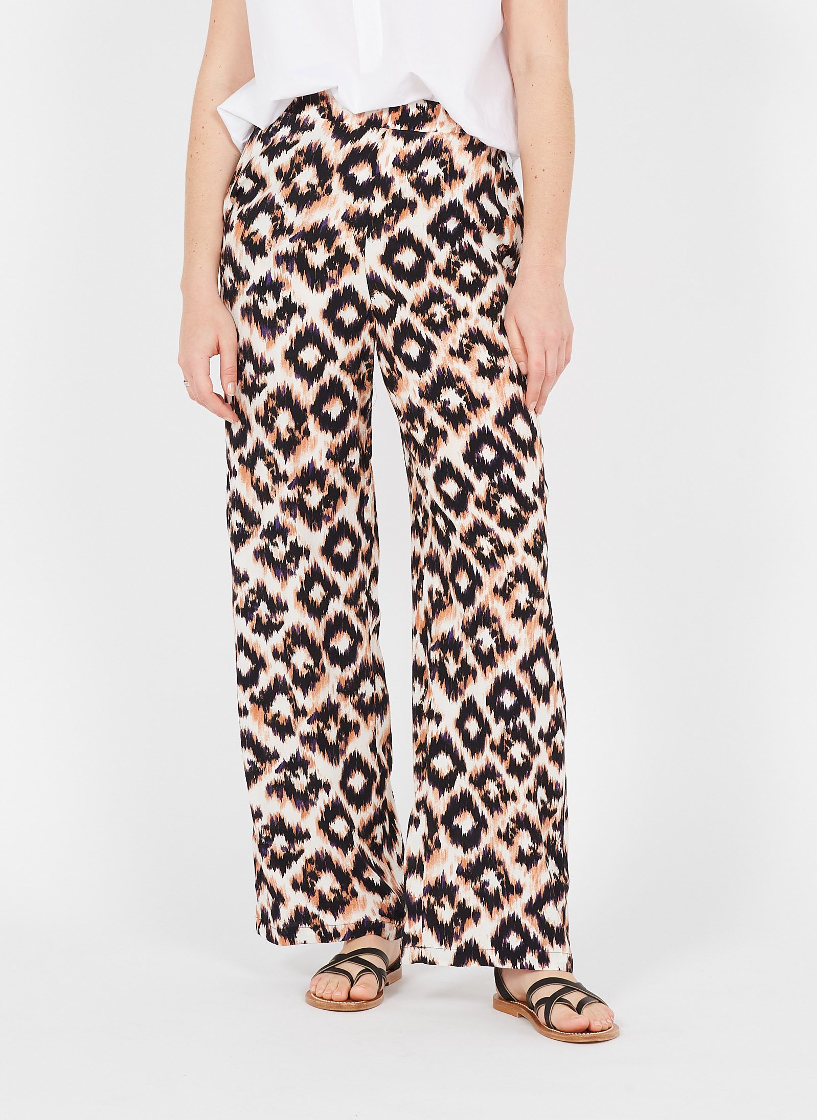 Pantalón ancho de estampado multi | Pantalones | Lola Casademunt