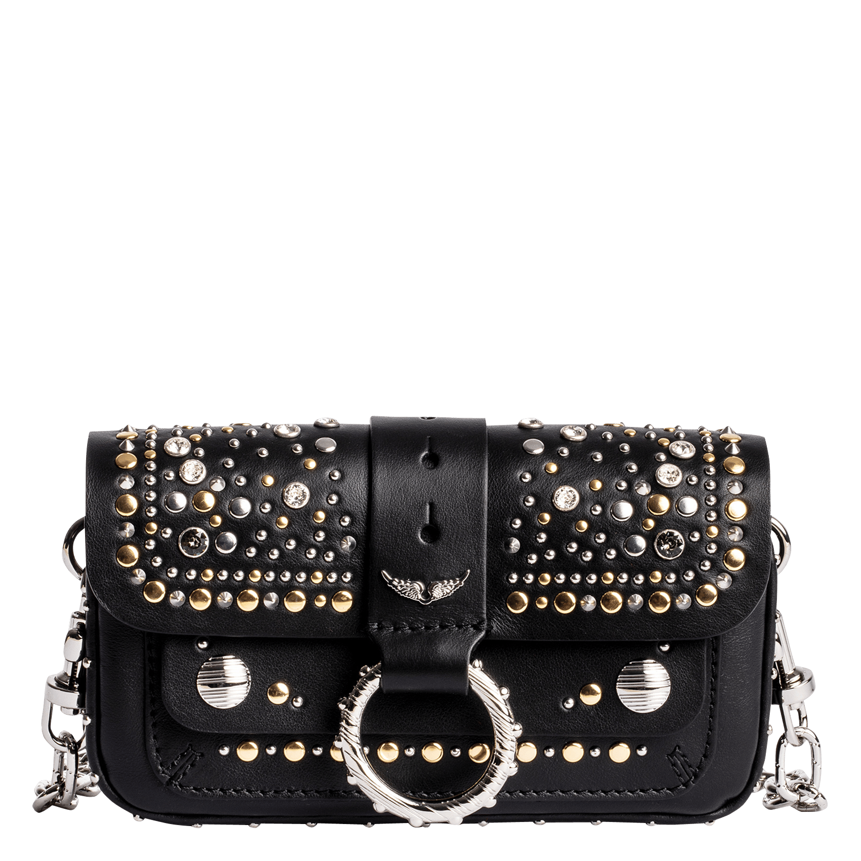 Bolso Bandolera De Piel Con Tachuelas Zadig Voltaire X Kate Moss Noir  Zadig\u0026voltaire - Mujer | Place des Tendances