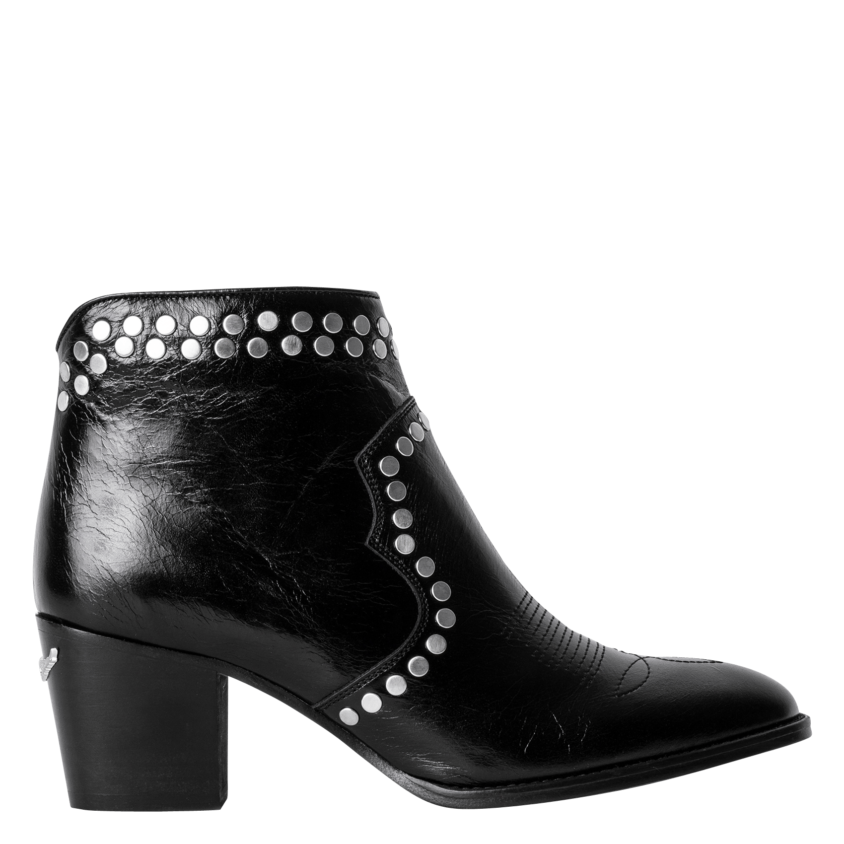 Botines De Piel Con Tachuelas Noir Zadig\u0026voltaire - Mujer | Place des  Tendances