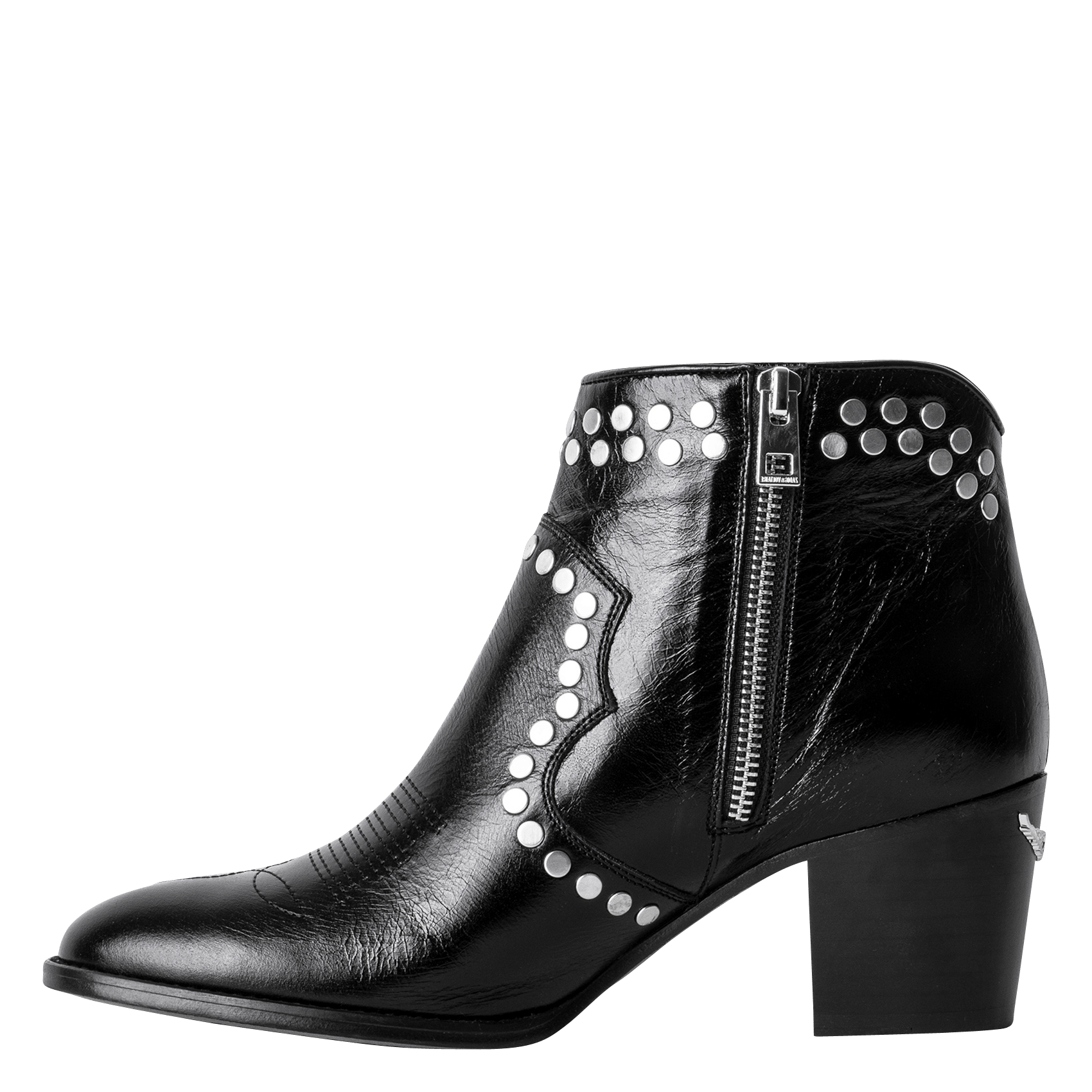 Botines De Piel Con Tachuelas Noir Zadig\u0026voltaire - Mujer | Place des  Tendances
