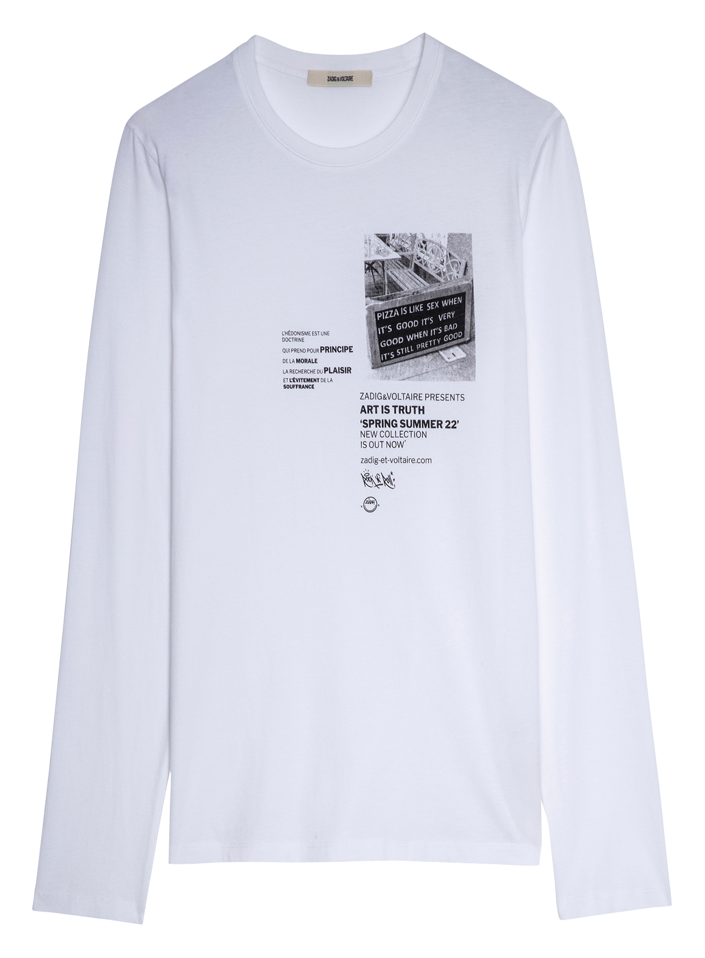 Camiseta Monastir de manga larga Zadig & Voltaire de hombre de color Blanco Hombre Ropa de Camisetas y polos de Camisetas de manga larga 