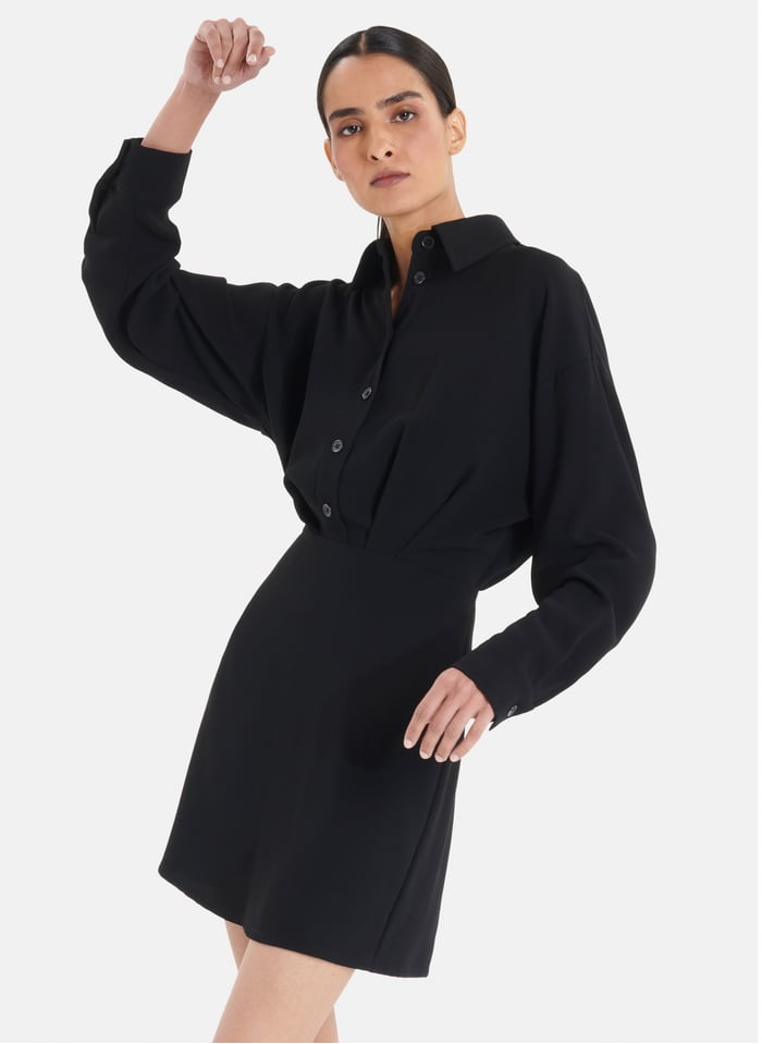 Vestido Corto Con Cuello De Camisa Noir Zapa - Mujer | Place des Tendances Vestido Corto Con Cuello De Camisa Noir Zapa - Mujer | Place des Tendances