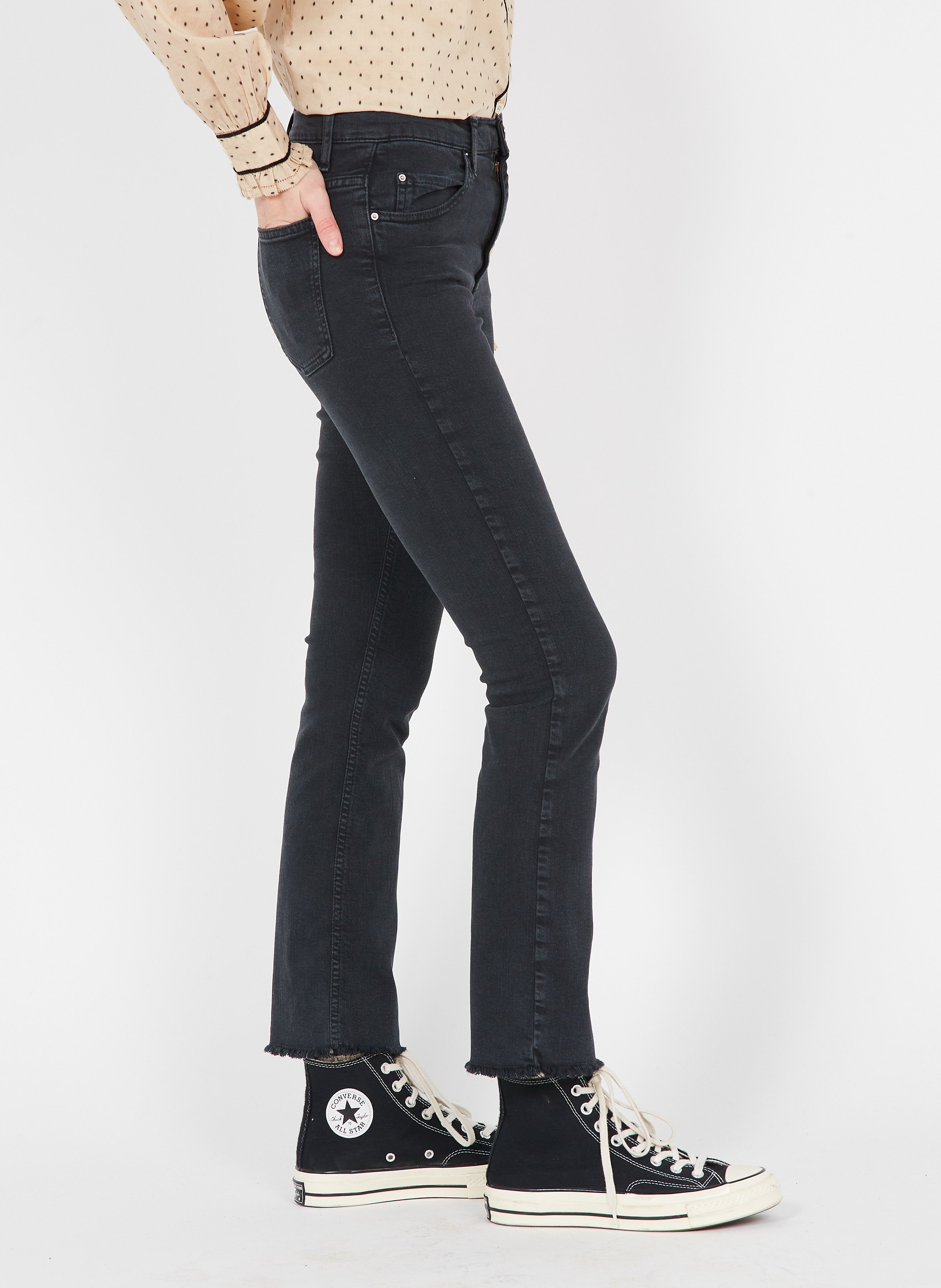 Cara - Jean Bootcup Cropped Black Stone Acquaverde - Femme | Place des Tendances